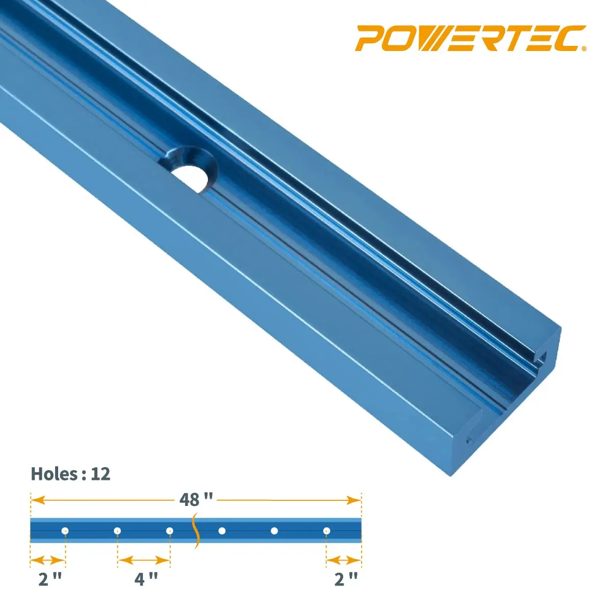 POWERTEC 71158-P3 Universal T-Track 48 Inch Double-Cut Profile 6 Pack | Aluminum Woodworking Jigs & Fixtures - view 2