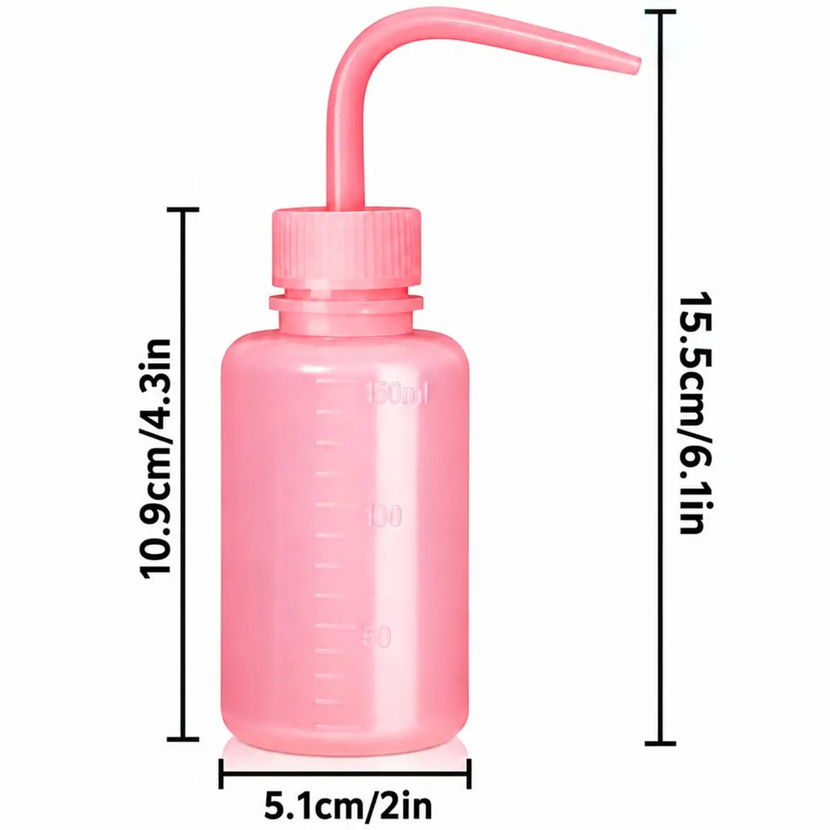Valchoose Pink LDPE Squeeze Wash Bottle 150ml (5.1oz) | Bent Nozzle for Precision Watering & Lab Use - view 7
