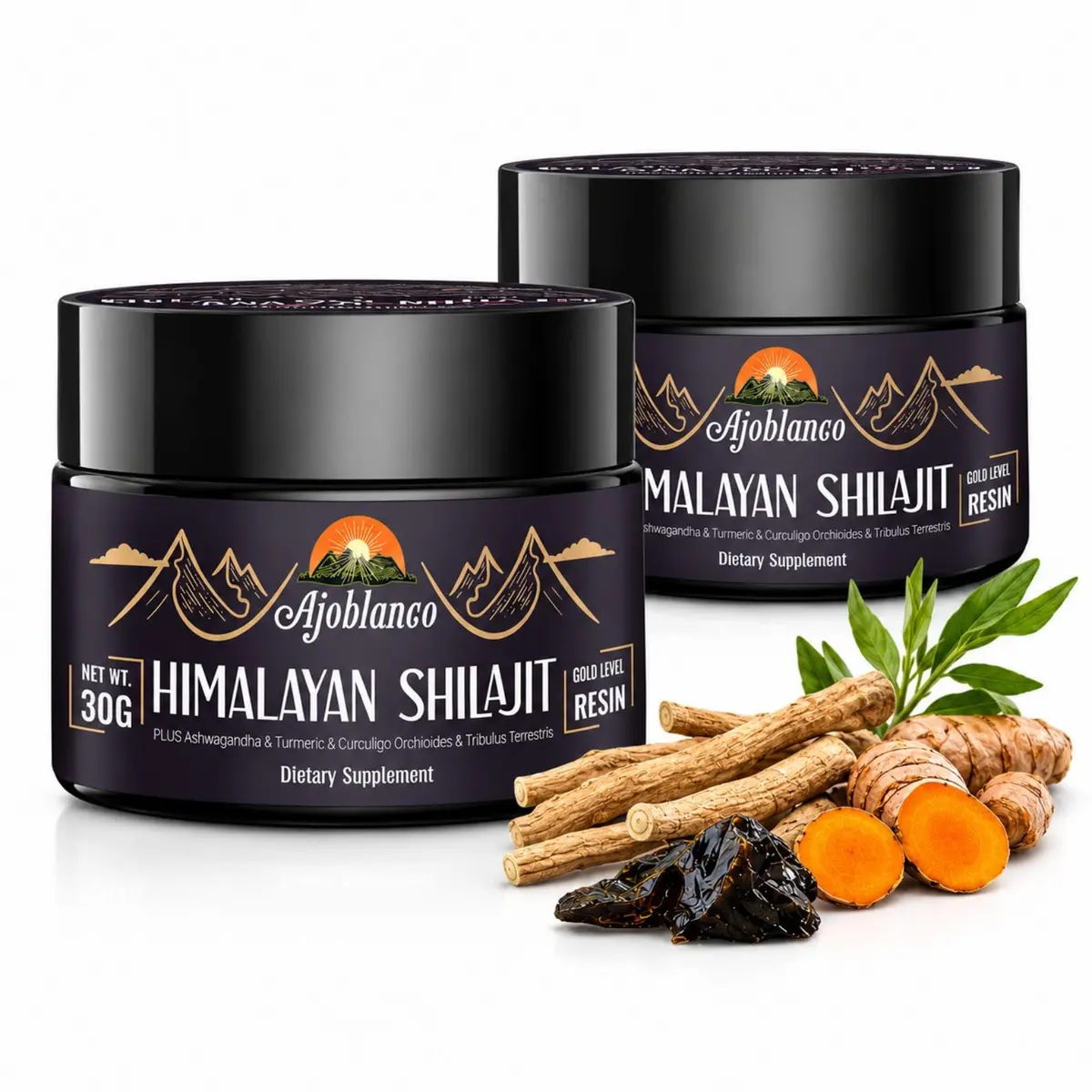 Ajoblanco 600mg Himalayan Shilajit Resin | Organic Ayurvedic Energy & Immunity Support - main product image