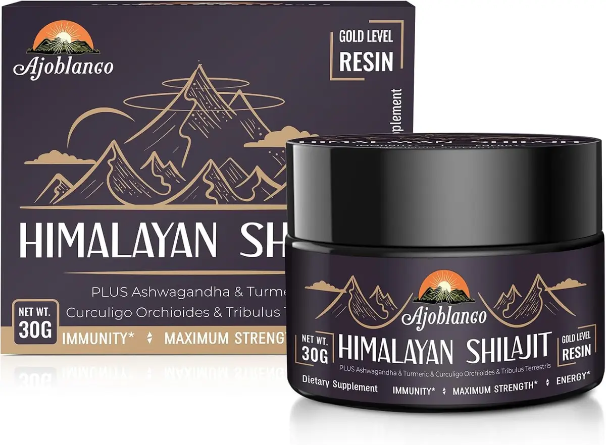 Ajoblanco 600mg Himalayan Shilajit Resin | Organic Ayurvedic Energy & Immunity Support - view 8