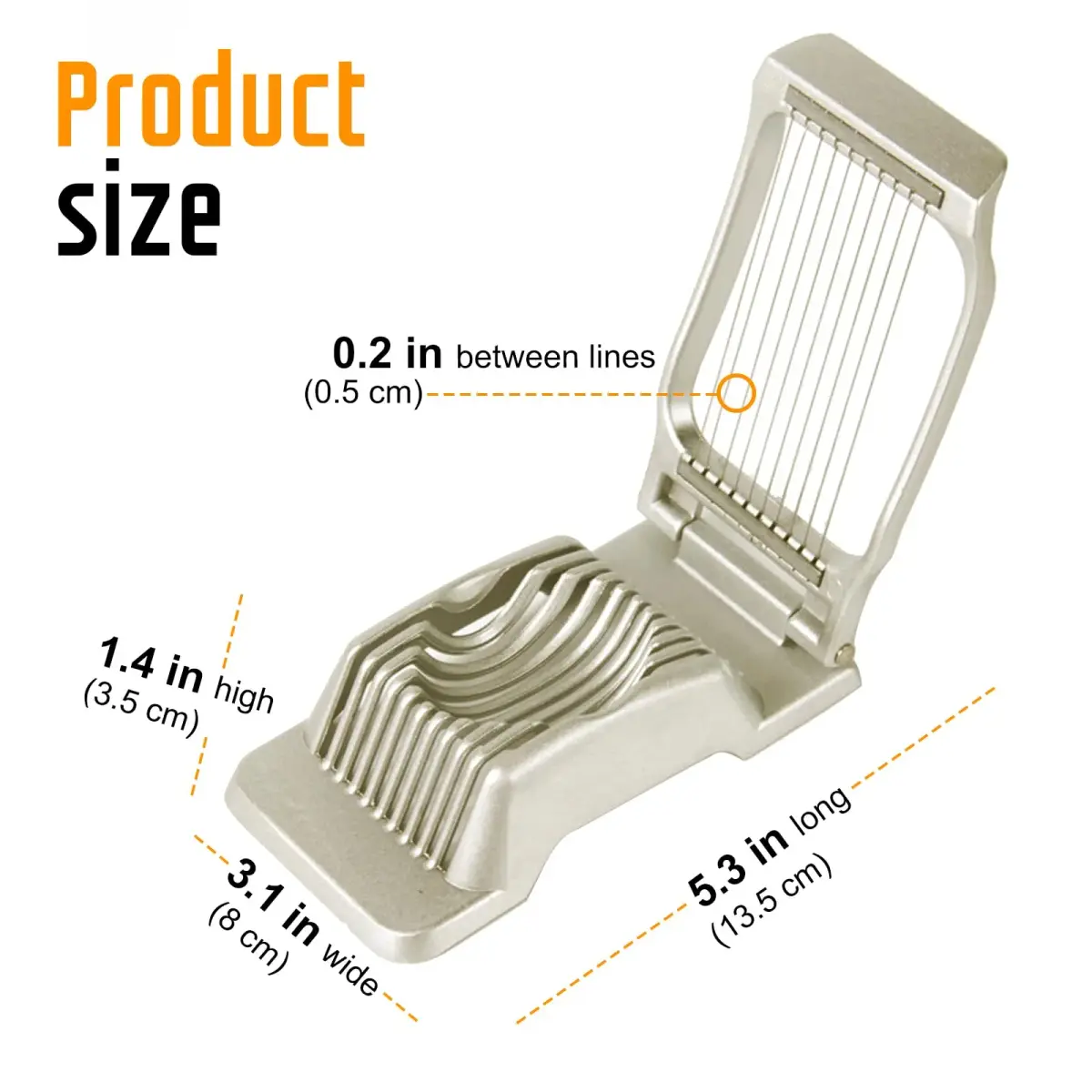 REDSETS Multipurpose Heavy Duty Aluminium Egg Slicer with Stainless Steel Wire | Slices 11 Egg Pieces - view 4
