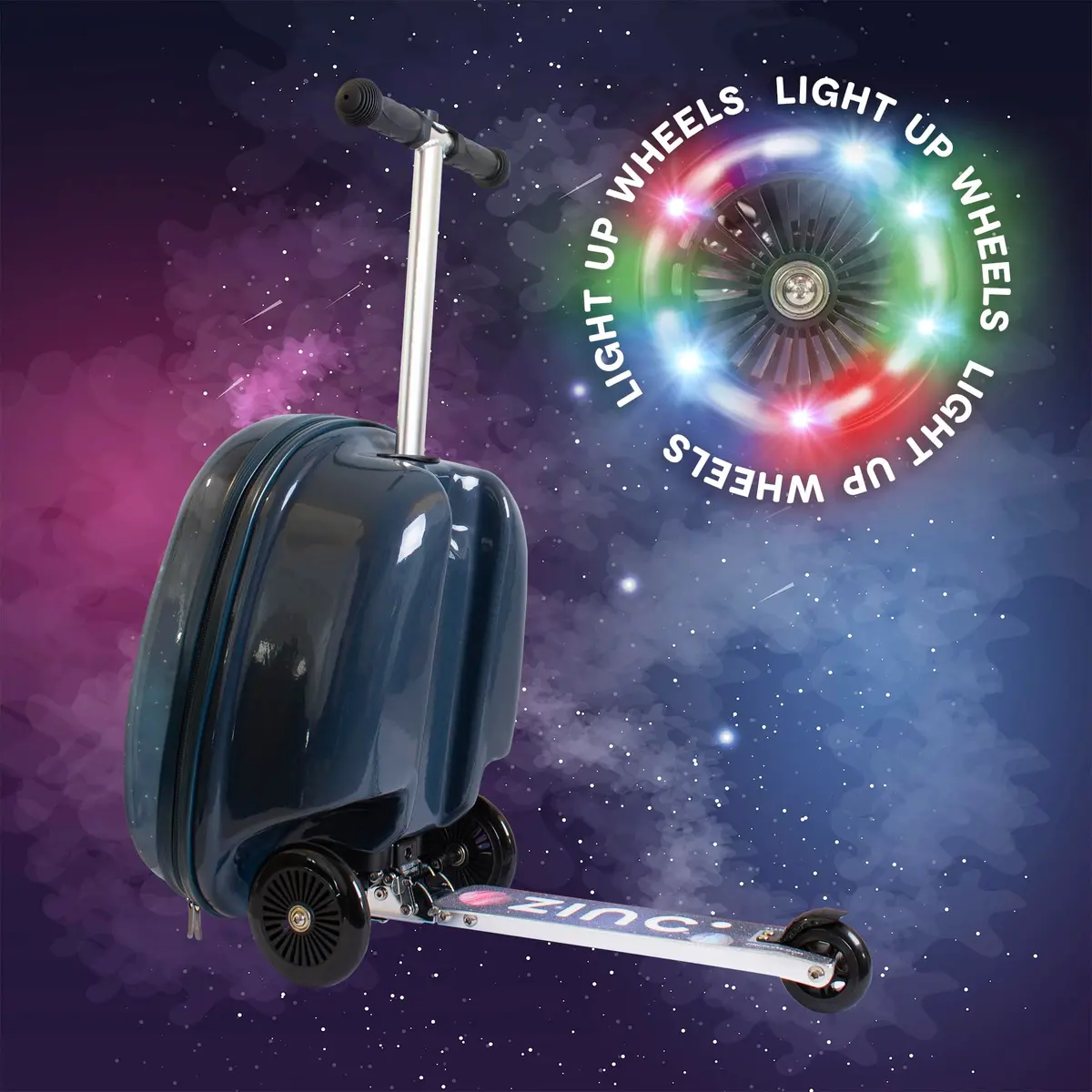 Flyte Scooter Suitcase Folding Kids Luggage 18" Sammie the Spaceman | 25 Litre Capacity with Ride On & Wheels - view 8