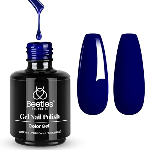 Beetles Navy Blue Gel Nail Polish - 15ml Midnight Ocean Dark Blue | Salon Quality Manicure at Home - main product image