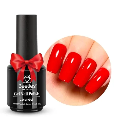Beetles Gel Polish Orange Red 15ml (0.51 fl oz) | Bright Orange Red Gel Nail Polish for UV LED - main product image