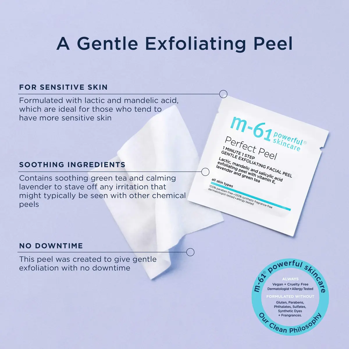 m-61 Perfect Peel Gentle Exfoliating Facial Peel, 30 Treatments | Light Daily Skin Resurfacing & Clarifying - view 5