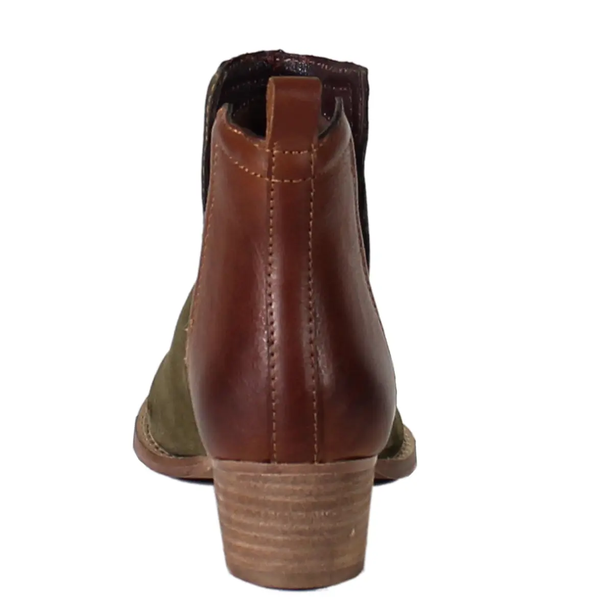 Diba True Stop By Pull On Round Toe Casual Boots Ankle Low Heel 8 US | Green, 1.5-inch Heel, Suede & Leather - view 5