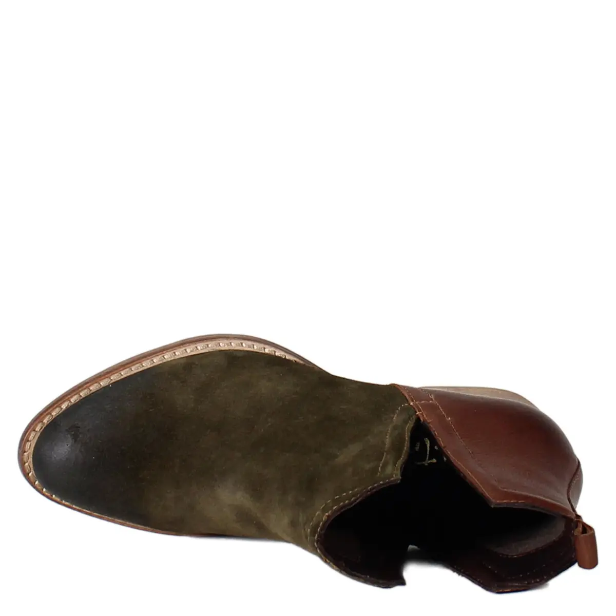 Diba True Stop By Pull On Round Toe Casual Boots Ankle Low Heel 8 US | Green, 1.5-inch Heel, Suede & Leather - view 6