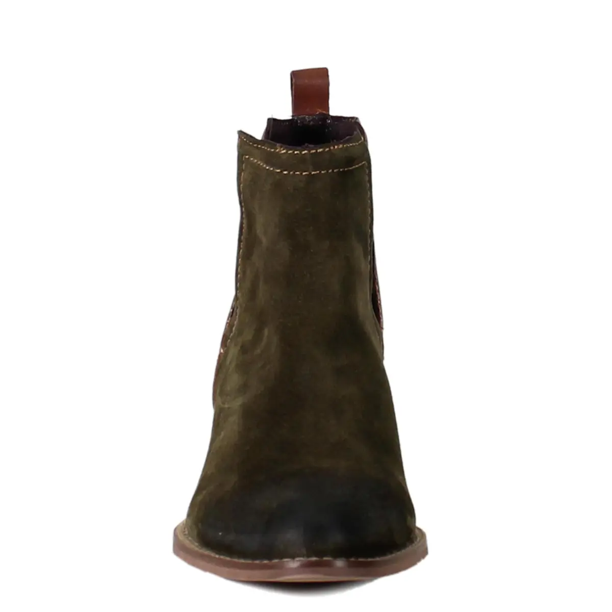 Diba True Stop By Pull On Round Toe Casual Boots Ankle Low Heel 8 US | Green, 1.5-inch Heel, Suede & Leather - view 4