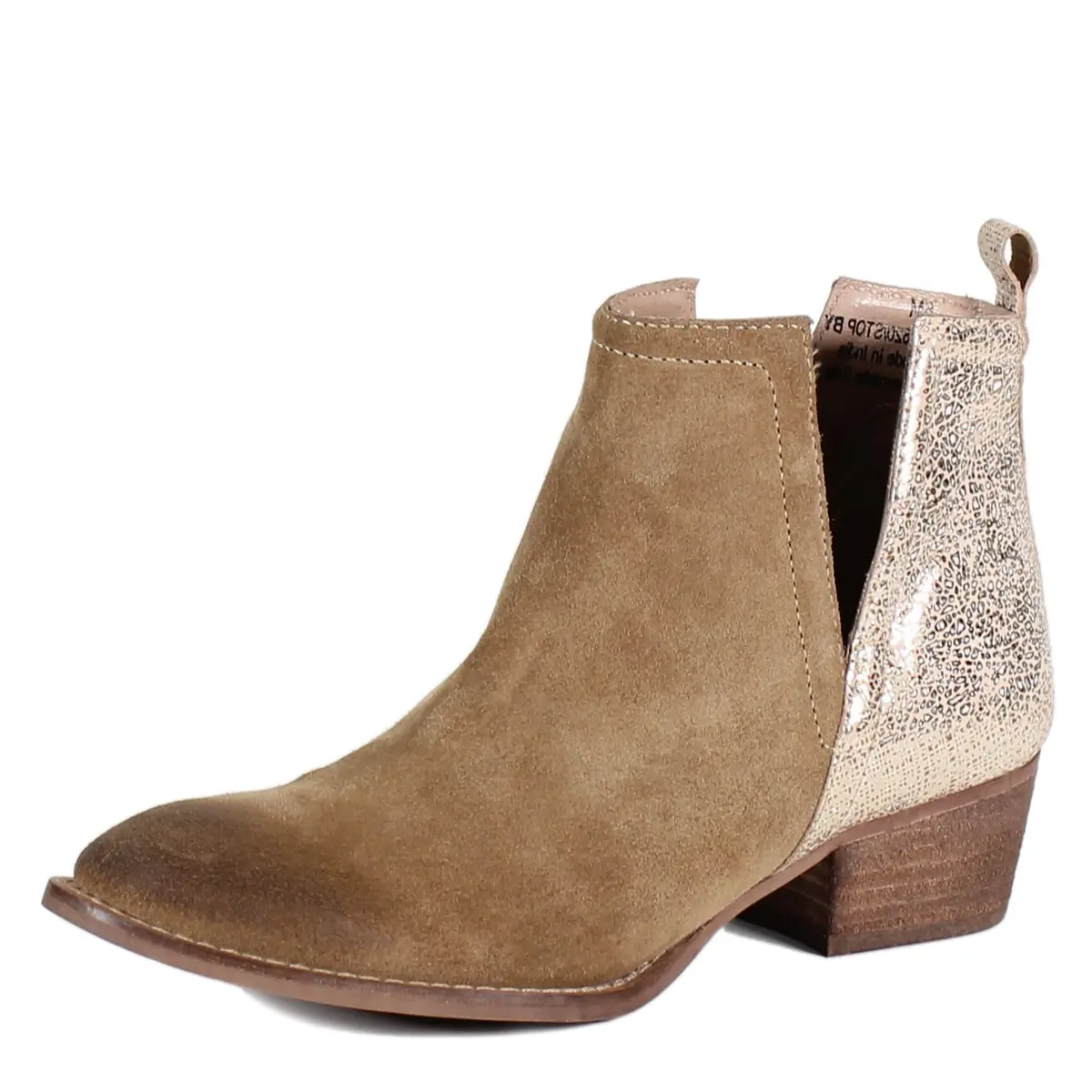 Diba True Stop By Metallic Pull On Casual Boots 9.5 M | Ankle Low Heel 1-2" with Western Flair - main product image