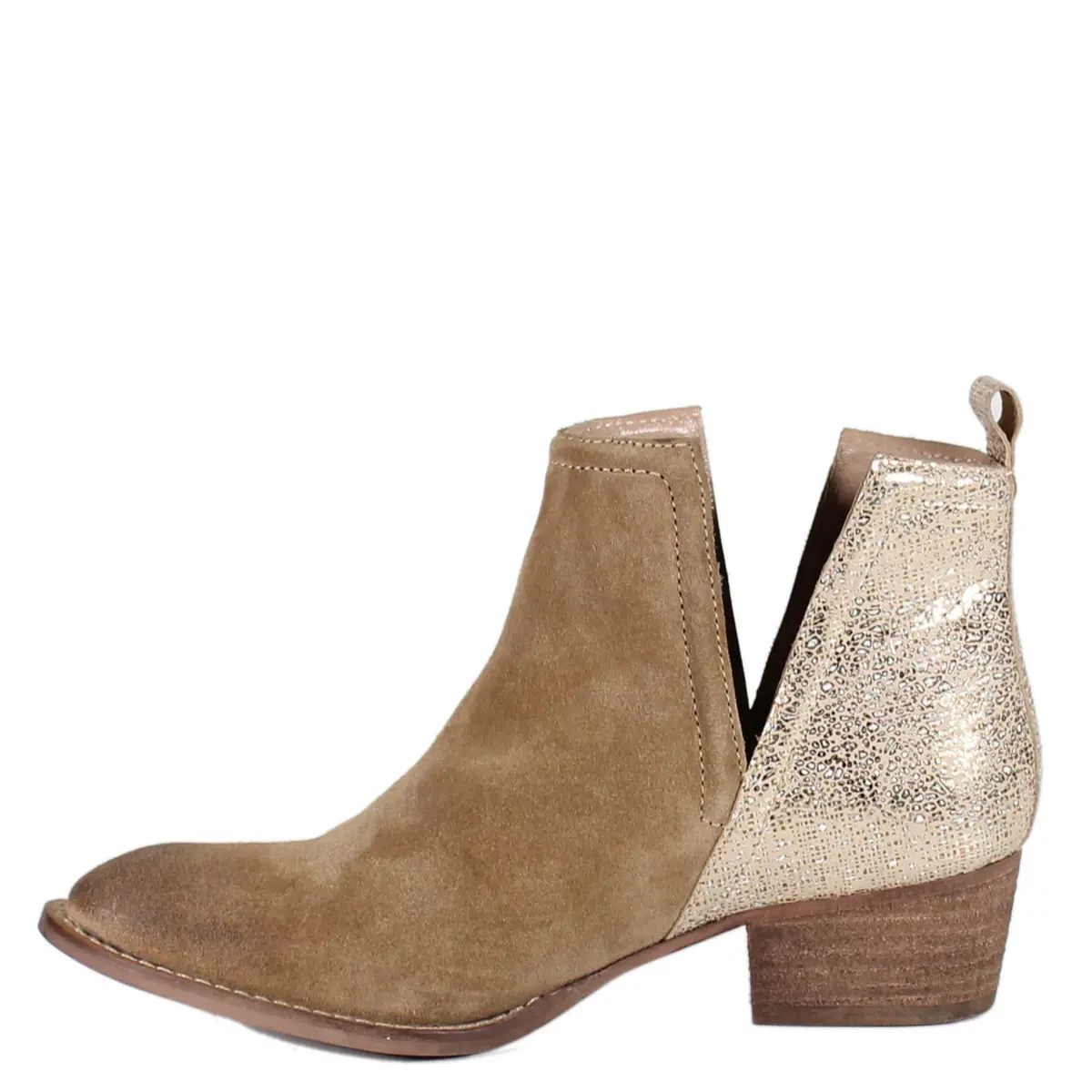Diba True Stop By Metallic Pull On Casual Boots 9.5 M | Ankle Low Heel 1-2" with Western Flair - view 8