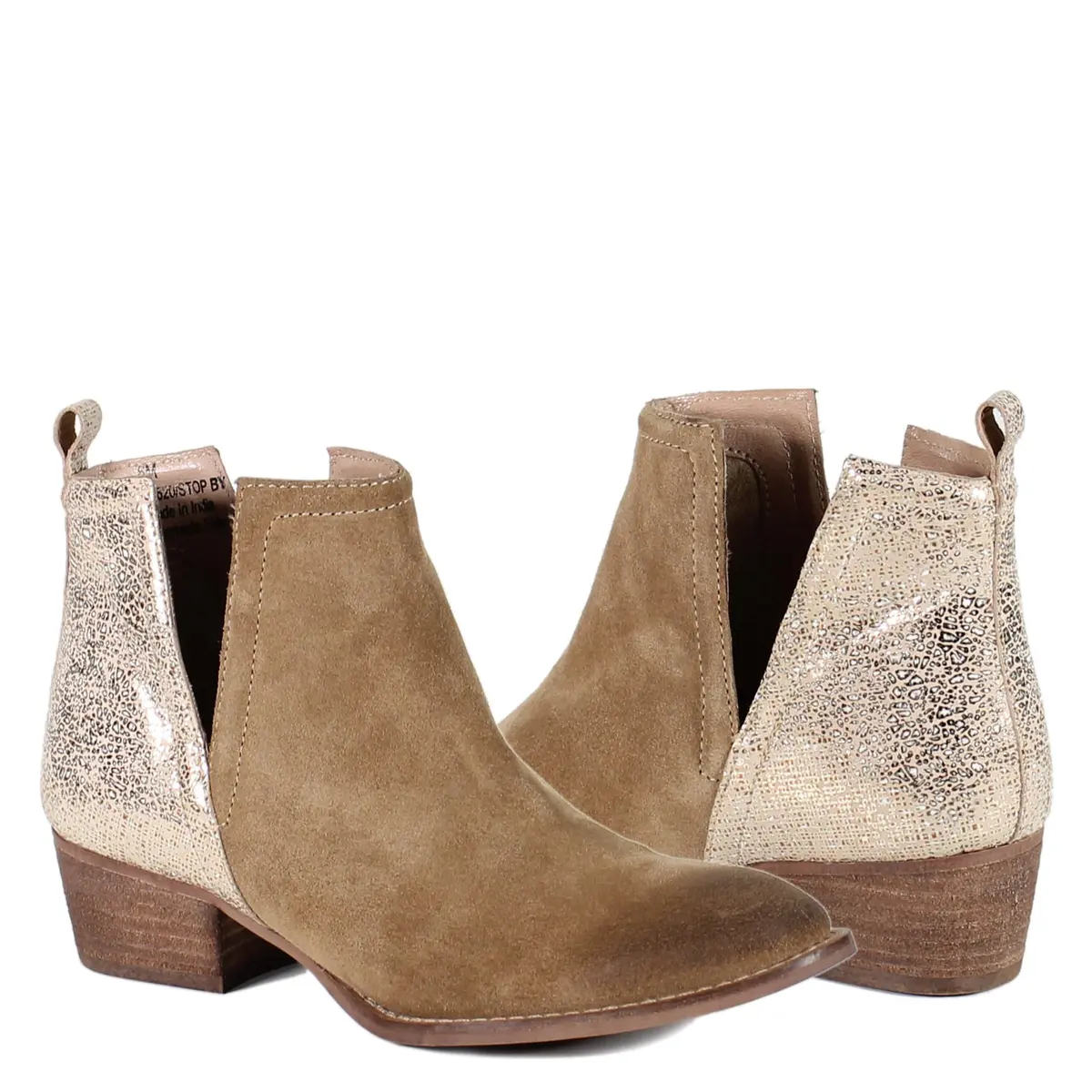 Diba True Stop By Metallic Pull On Casual Boots 9.5 M | Ankle Low Heel 1-2" with Western Flair - view 3