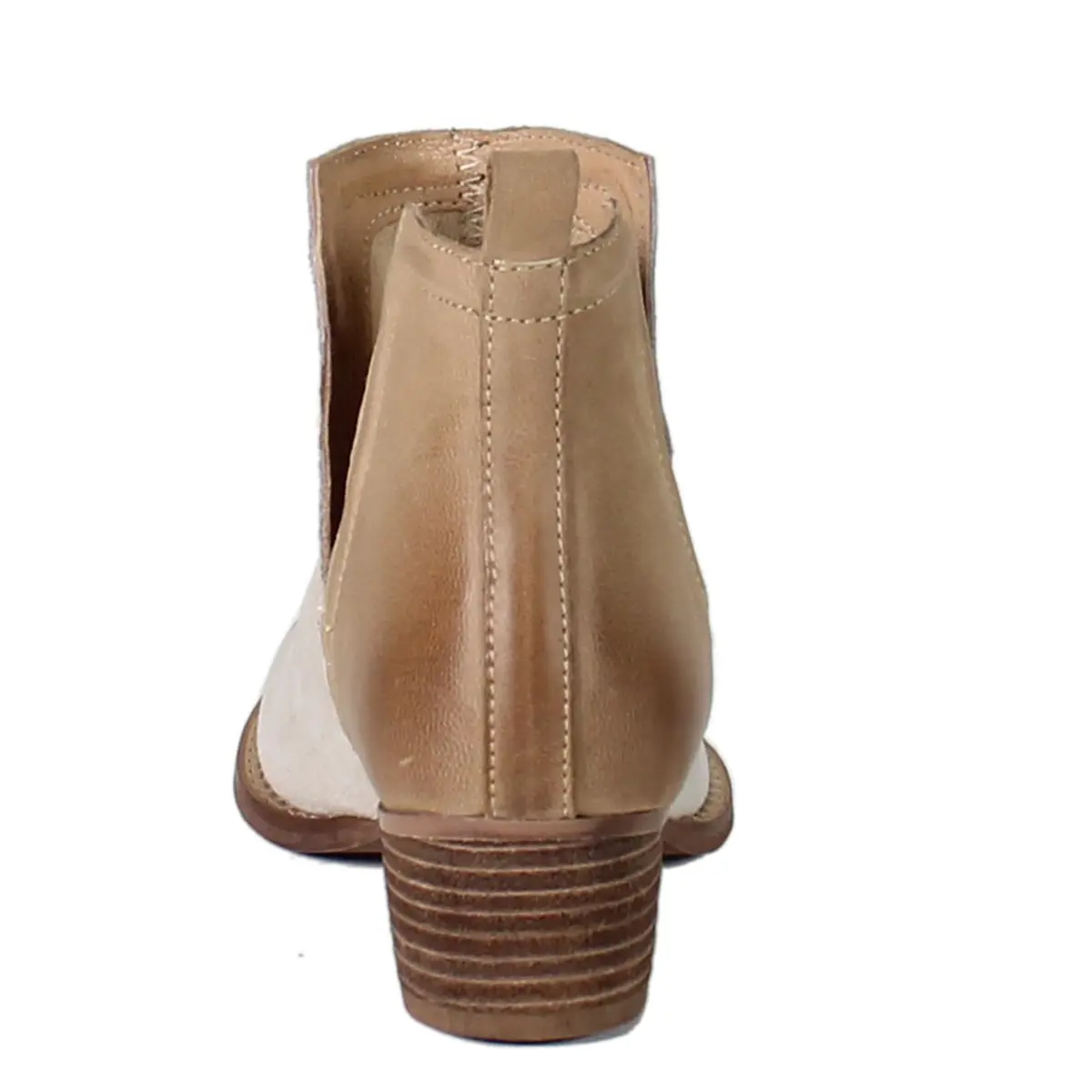Diba True Stop By Pull On Round Toe Casual Boots Ankle Low Heel 11 M | Beige Leather & Suede - view 5