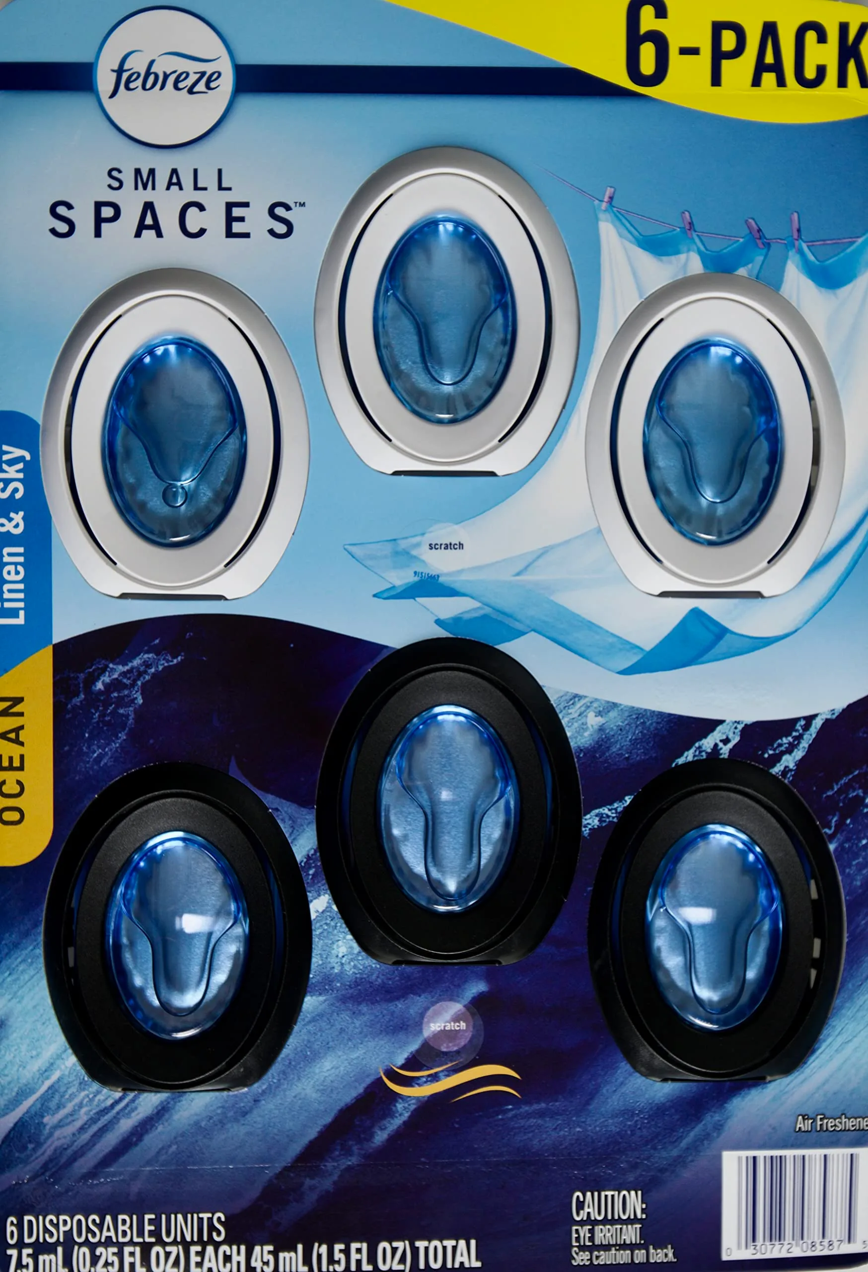Febreze Small Spaces Unstopables Variety Pack Air Fresheners 0.25 fl oz (6 Count) | Odor Control for Small Rooms - main product image