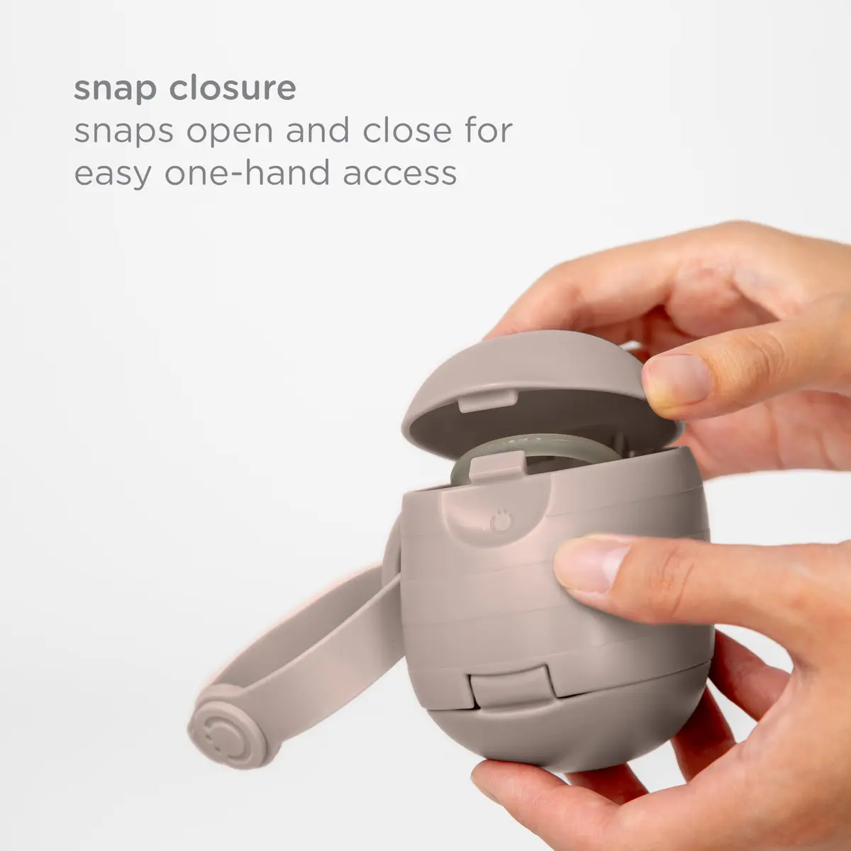 Ubbi On-The-Go Dual Pacifier Holder with Strap, Taupe | Keeps Pacifiers Clean & Organized - view 5