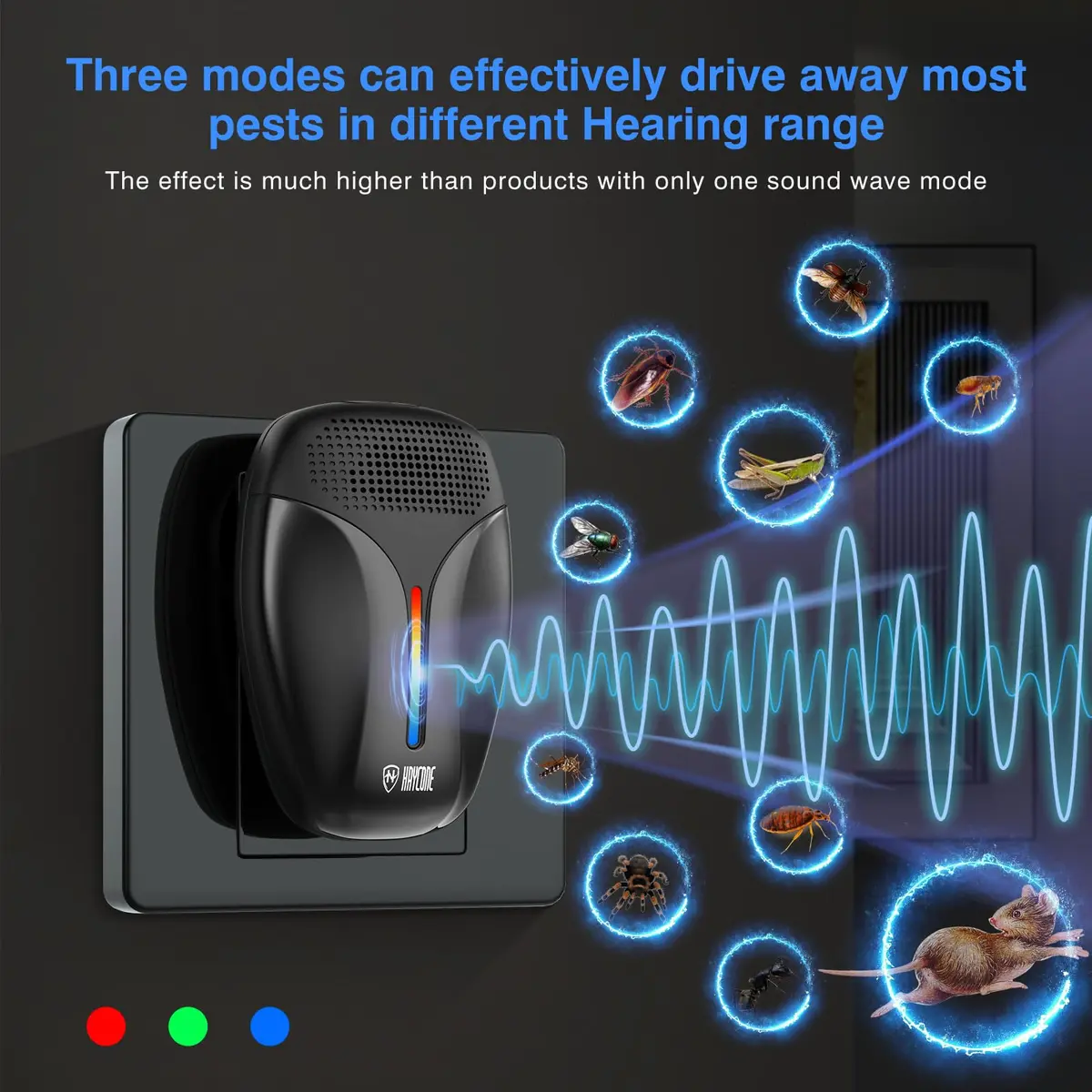 Haycone Ultrasonic Pest Repeller 6-Pack | Intelligent Frequency Conversion for Roaches, Mice, Bugs, Mosquitoes, Spiders, Ants - view 3