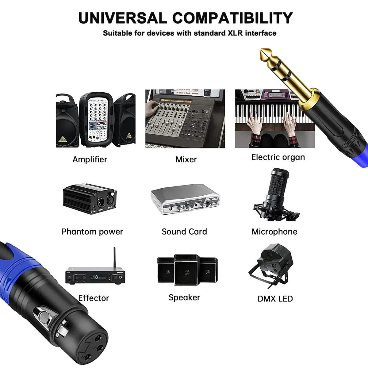 Seefeful 6.35mm TRS to Dual XLR Microphone Cable 0.3m | High Fidelity Audio - view 6