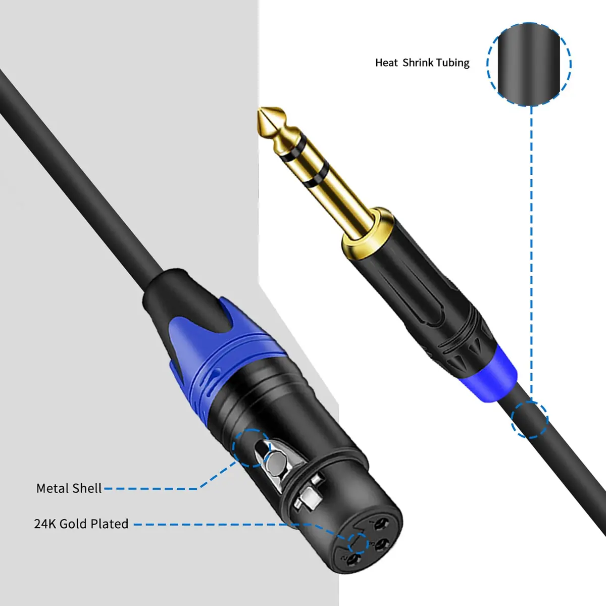Seefeful 6.35mm TRS to Dual XLR Microphone Cable 0.3m | High Fidelity Audio - view 3