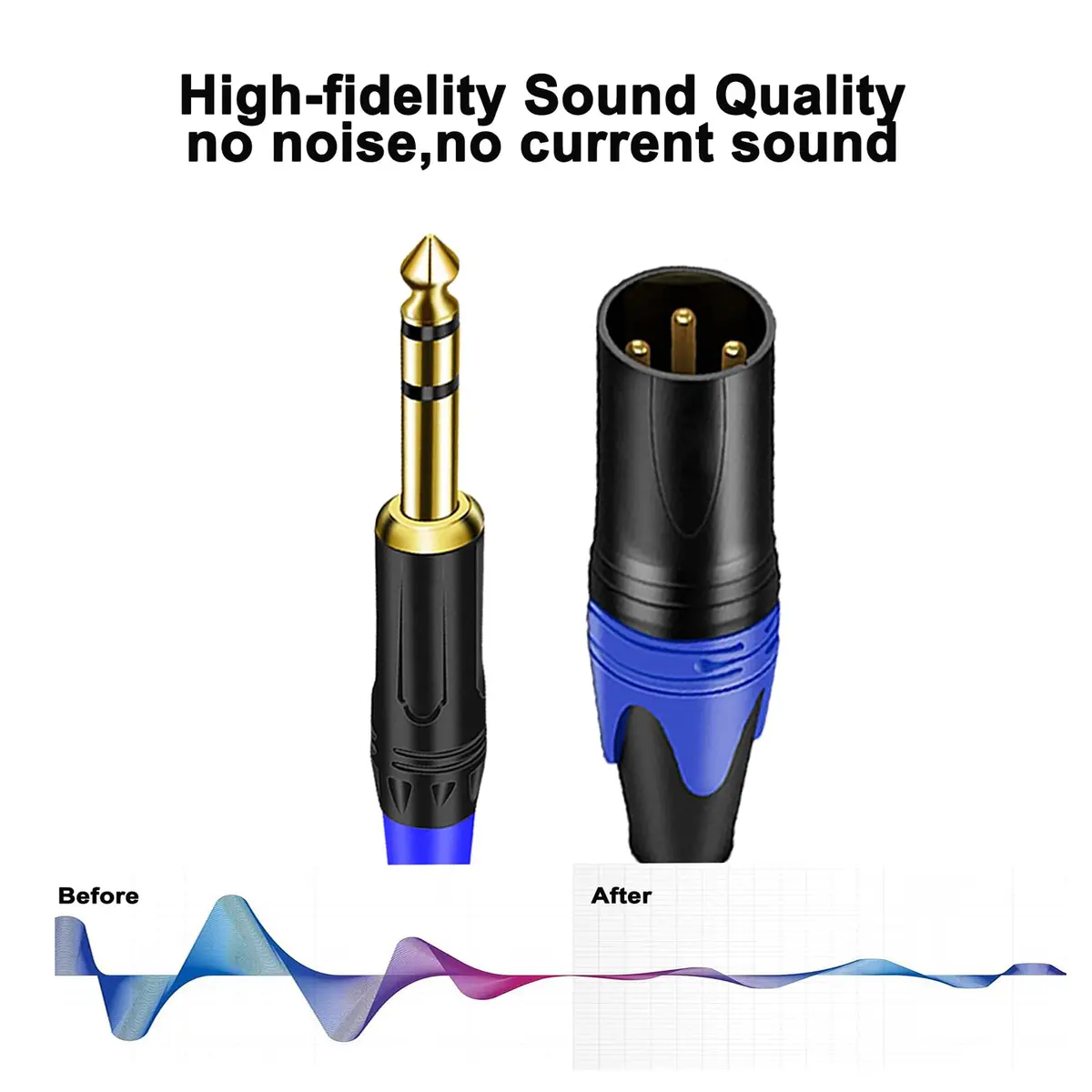 Seefeful 1/4 TRS to DualXLR Cable 6.35mm | Noise-Free Audio Signal (70-120 chars) - view 5