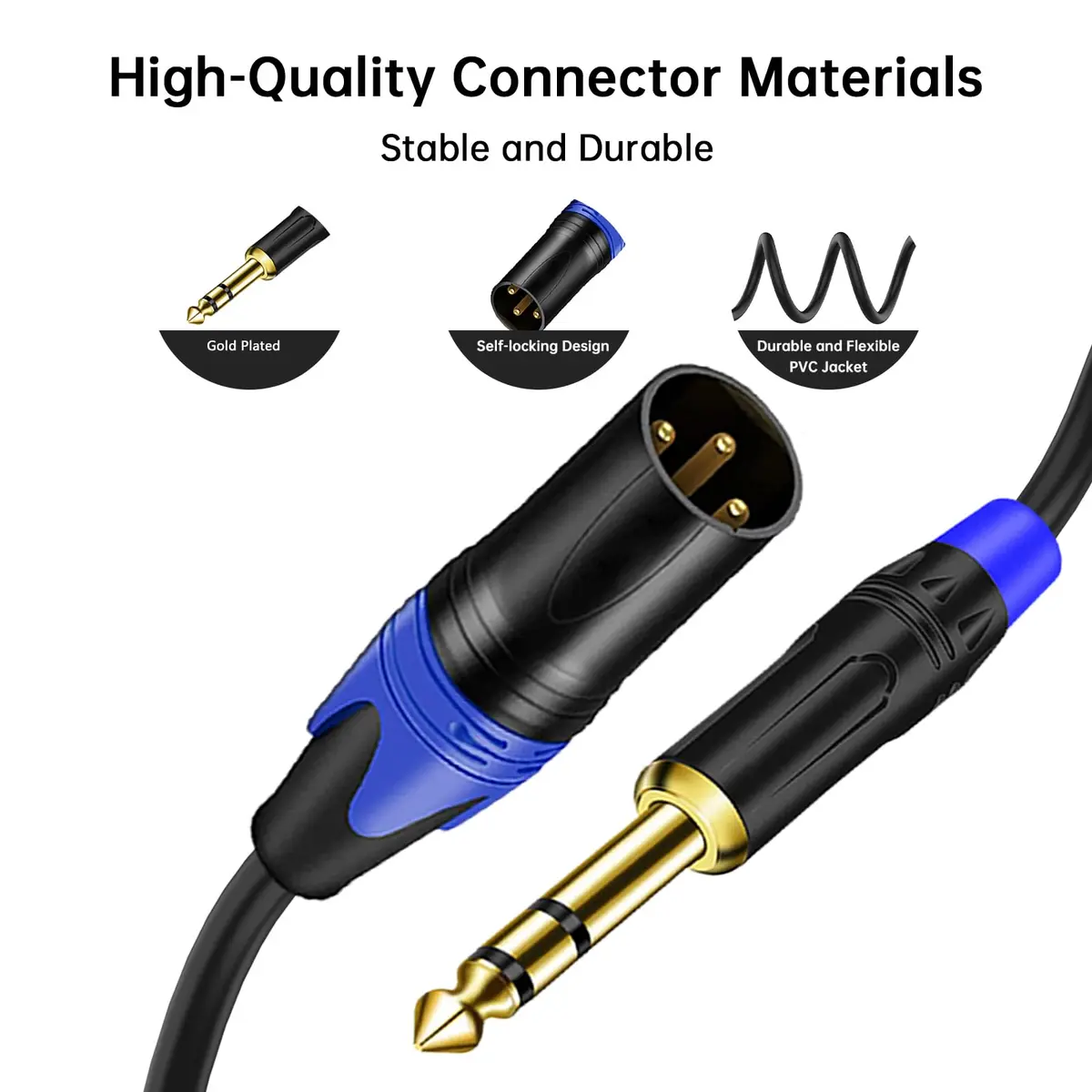 Seefeful 1/4 TRS to DualXLR Cable 6.35mm | Noise-Free Audio Signal (70-120 chars) - view 2