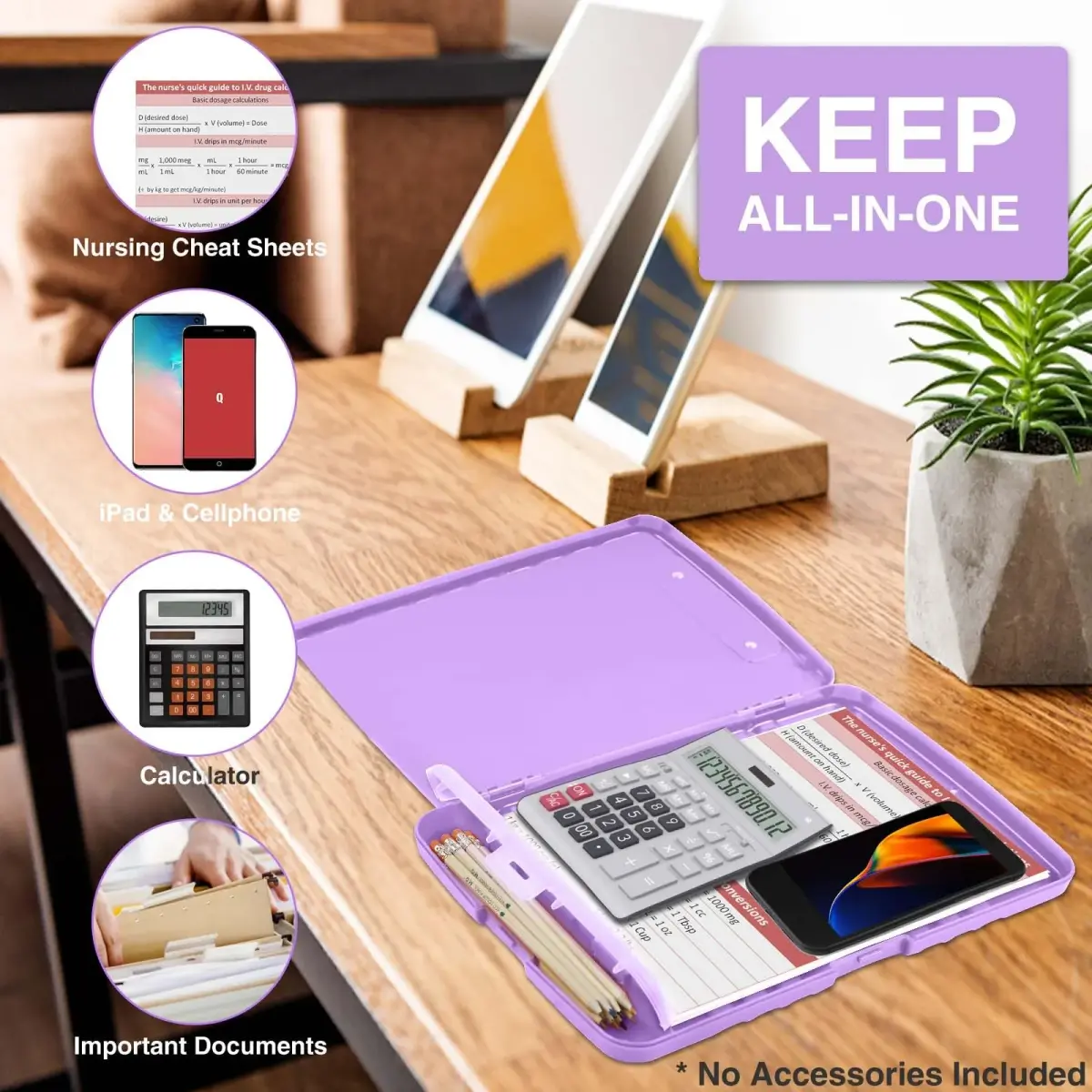 Sooez Storage Clipboard with Pen Holder, Lavender Purple, 8.5 x 11 inches | Durable Polypropylene Case for School & Office - view 5