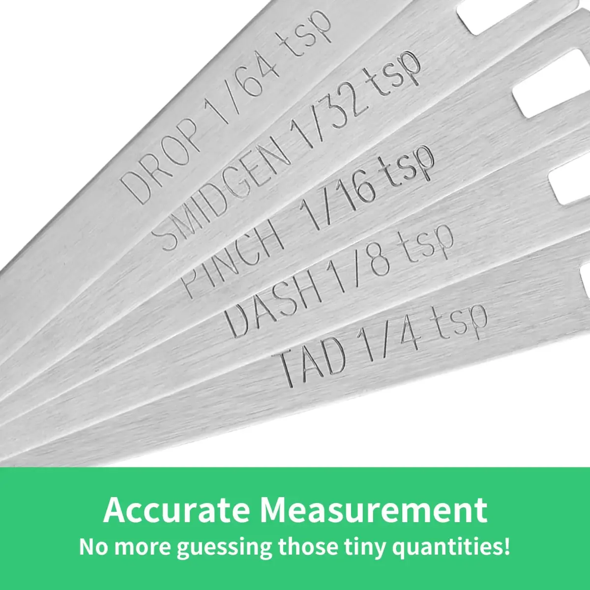 Cuttte Tiny Measuring Spoons Set 1/64 to 1/4 tsp | Stainless Steel Mini Spoons for Powders & Spices - view 4