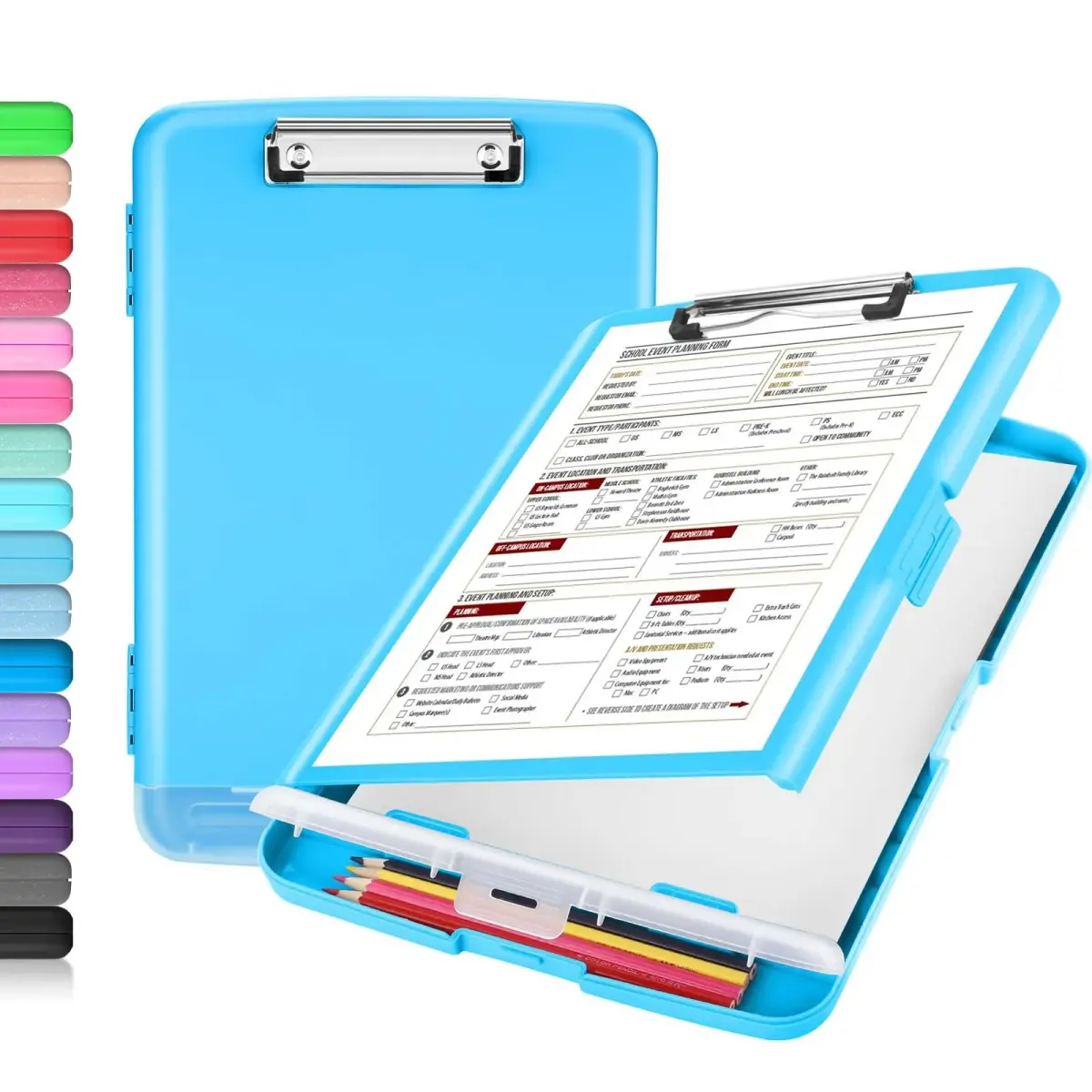 Sooez Storage Clipboard with Pen Holder 36.8 cm (14.5 in) | Holds 200+ Sheets & Pens - main product image