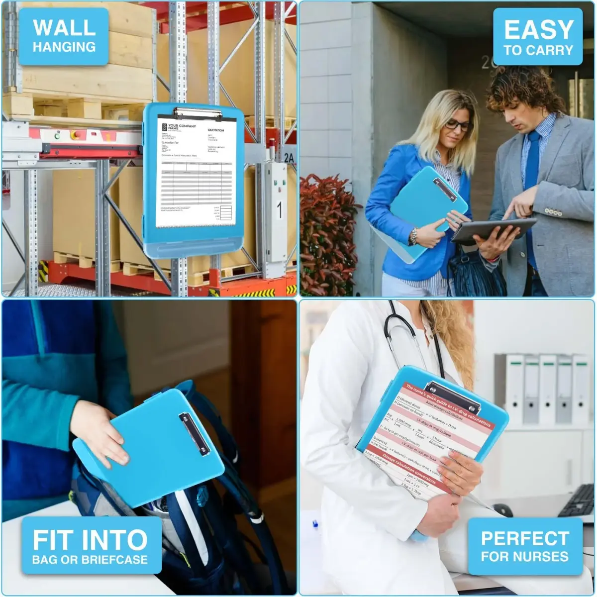 Sooez Storage Clipboard with Pen Holder 36.8 cm (14.5 in) | Holds 200+ Sheets & Pens - view 7