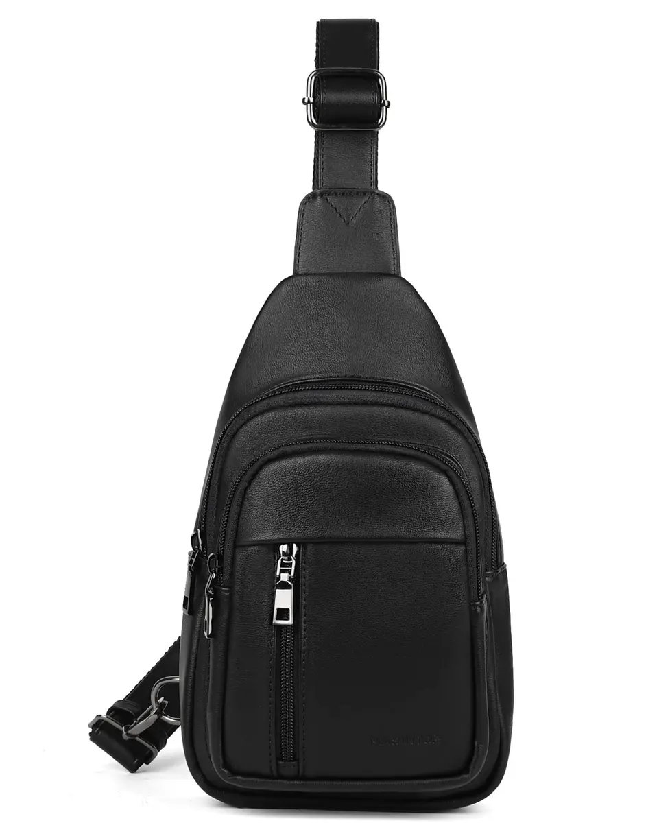 MASINTOR Sling Bag for Women, Crossbody Fanny Pack, Black | Durable Faux Leather, Adjustable Strap - view 7