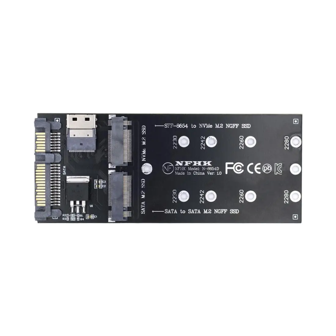 chenyang M.2 NVME PCIe SSD to SFF-8654 & NGFF SATA SSD to SATA Combo Adapter | PCIe 3.0 x4 - view 8