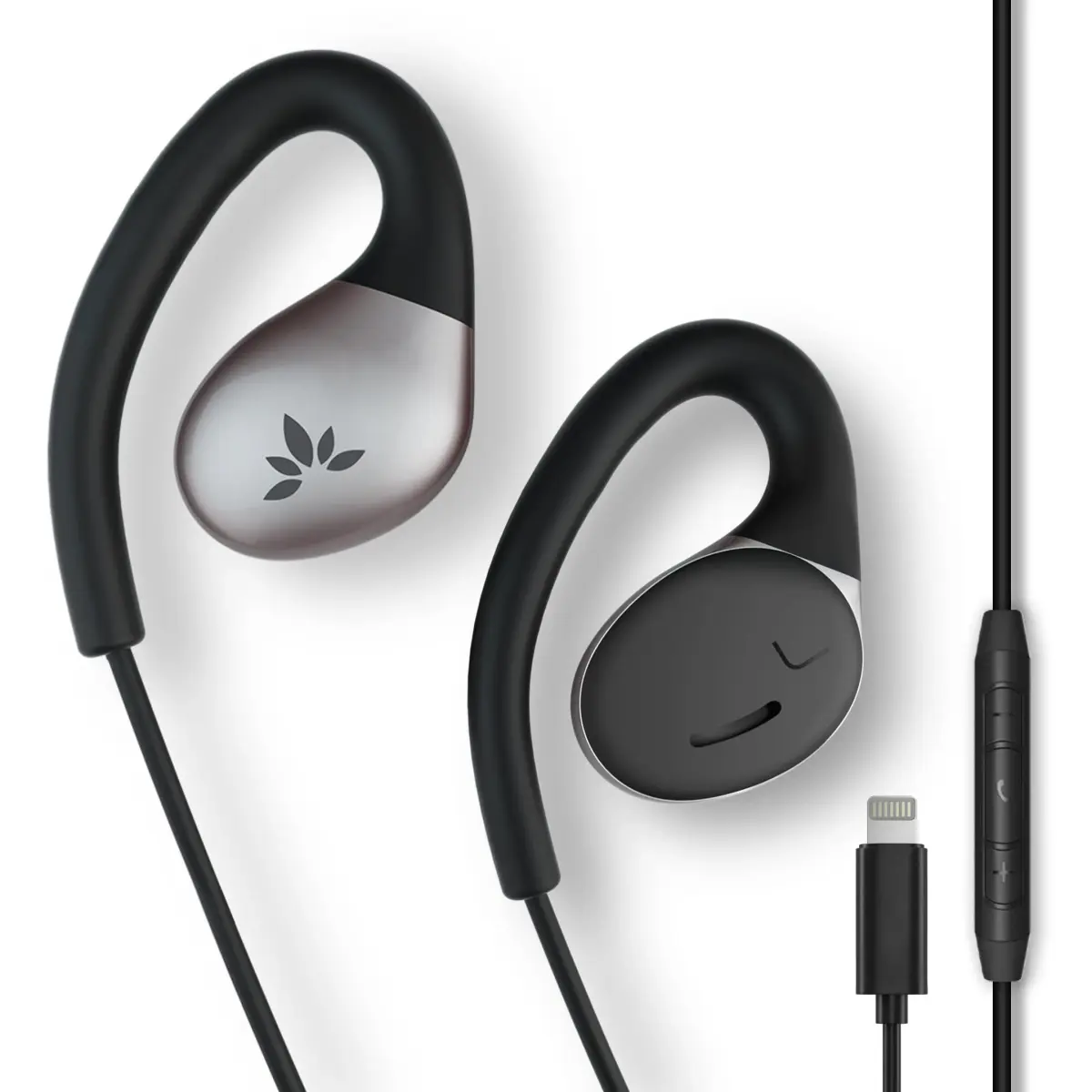 Avantree Resolve Lightning Wired Open-Ear Earbuds with Mic & Ear Hook | Small-Medium Size, iPhone 5-14 Compatible - main product image