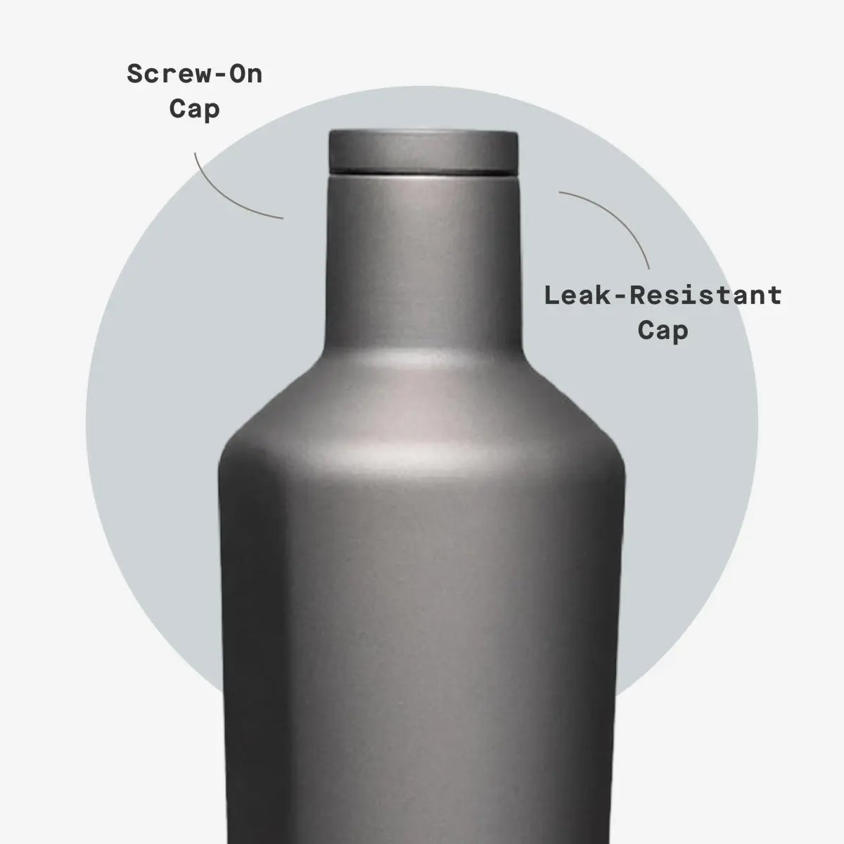 Corkcicle Classic Canteen 25 oz (740 ml) Triple Insulated Bottle | Ceramic Slate - view 5