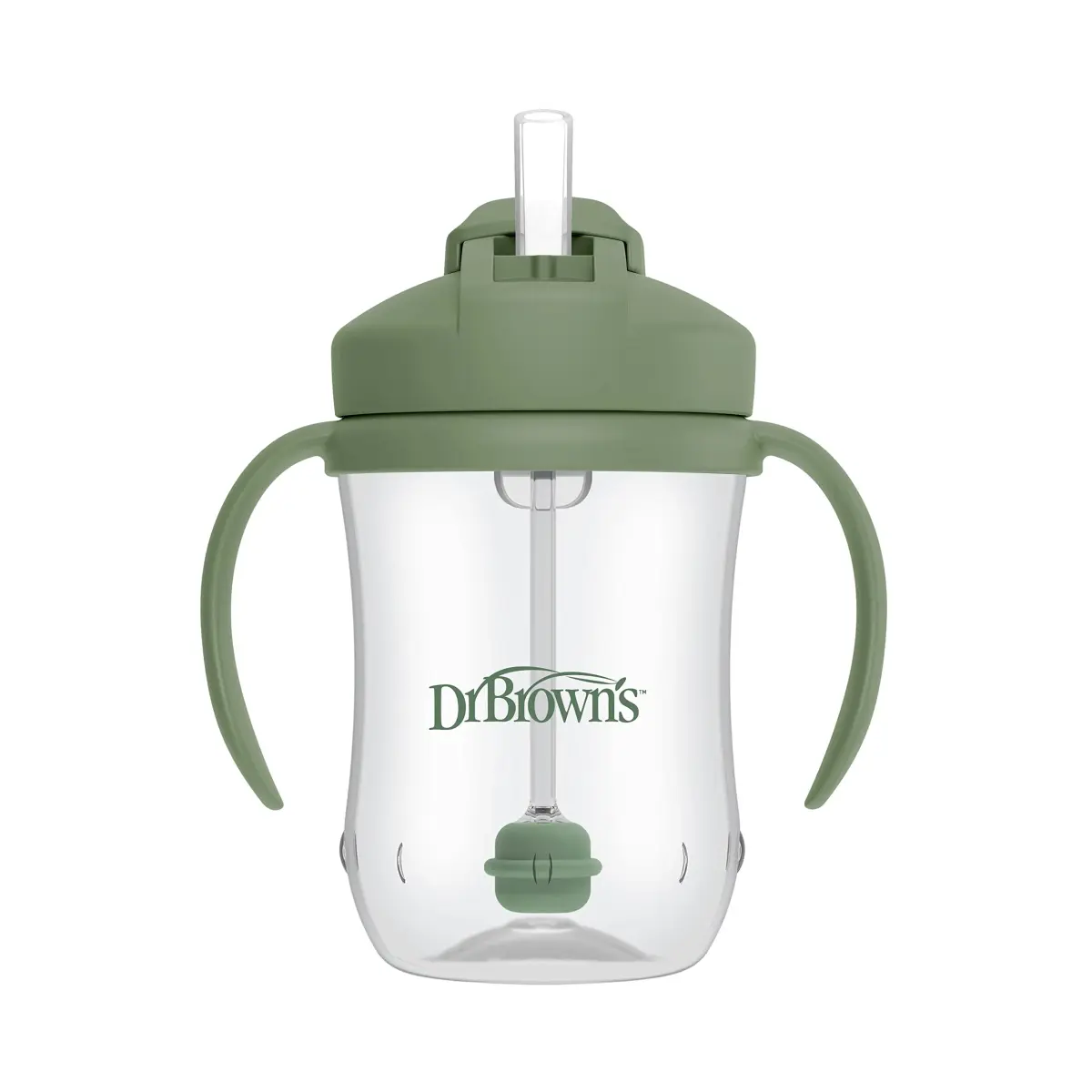 Dr. Brown's Milestones Baby's First Straw Cup, Olive Green, 270ml (9 oz) | Spill-Proof & BPA-Free - main product image