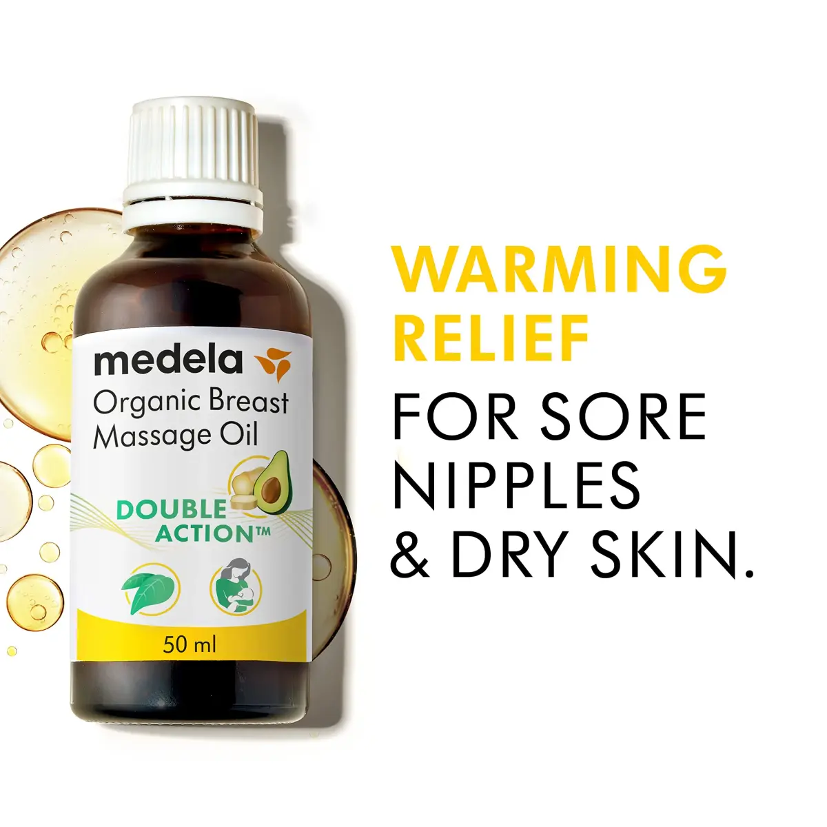 Medela Organic Breast Massage Oil 50ml (1.69 fl oz) | For Breastfeeding Comfort - view 2