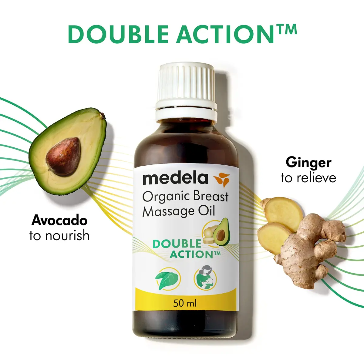 Medela Organic Breast Massage Oil 50ml (1.69 fl oz) | For Breastfeeding Comfort - view 3