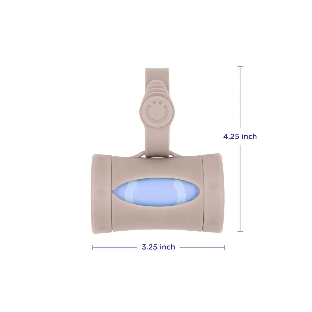 Ubbi Retractable Diaper Bag Dispenser with Silicone Strap & Lavender Bags | Taupe, 1 Count (Pack of 1) - view 2