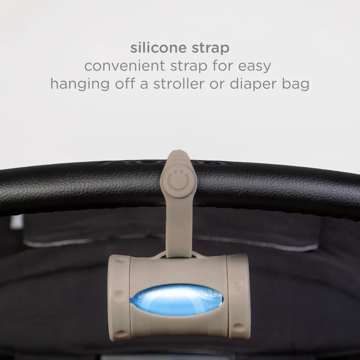 Ubbi Retractable Diaper Bag Dispenser with Silicone Strap & Lavender Bags | Taupe, 1 Count (Pack of 1) - view 4