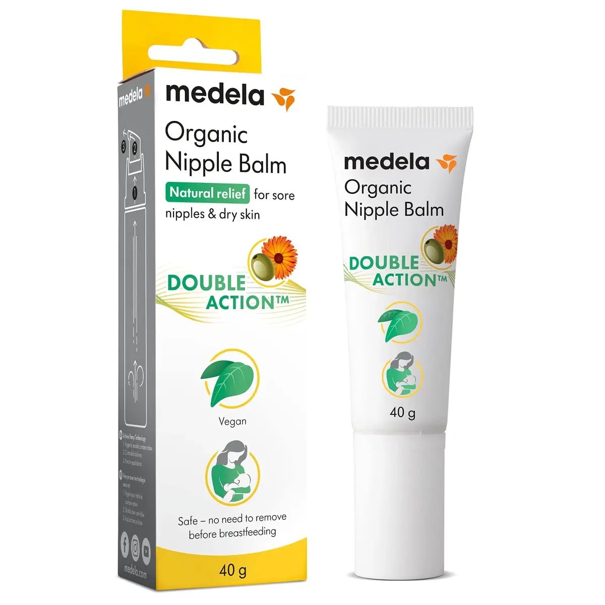 Medela Organic Nipple Cream 40g (1.34 oz) | Soothes Sore Nipples, Safe for Baby, No Rinse Needed - main product image