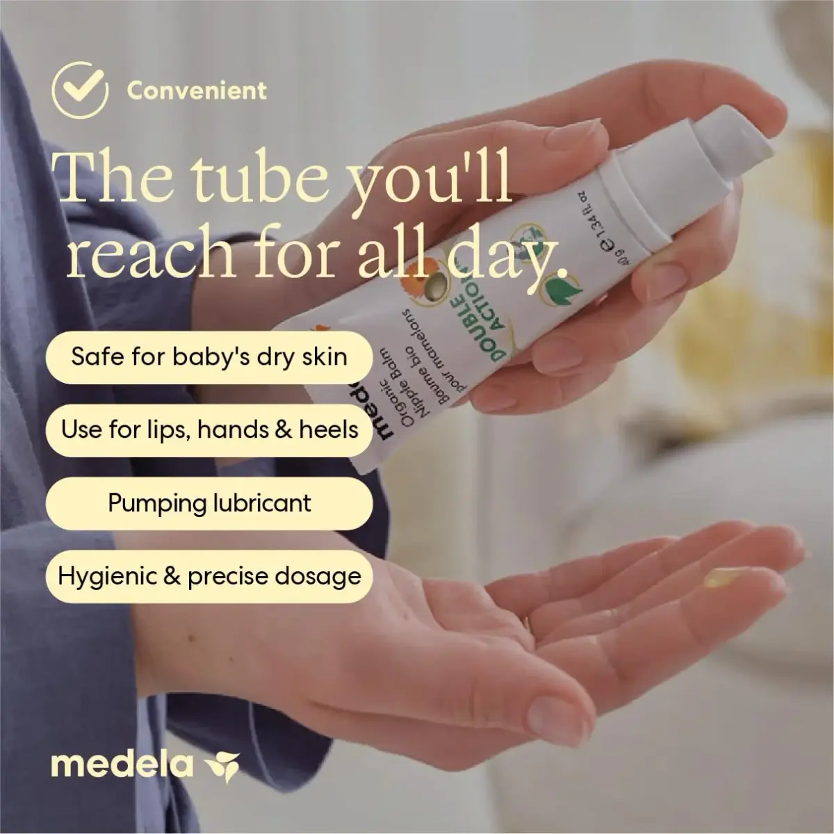 Medela Organic Nipple Cream 40g (1.34 oz) | Soothes Sore Nipples, Safe for Baby, No Rinse Needed - view 8