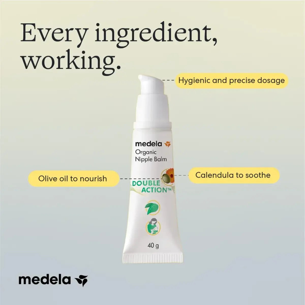 Medela Organic Nipple Cream 40g (1.34 oz) | Soothes Sore Nipples, Safe for Baby, No Rinse Needed - view 9