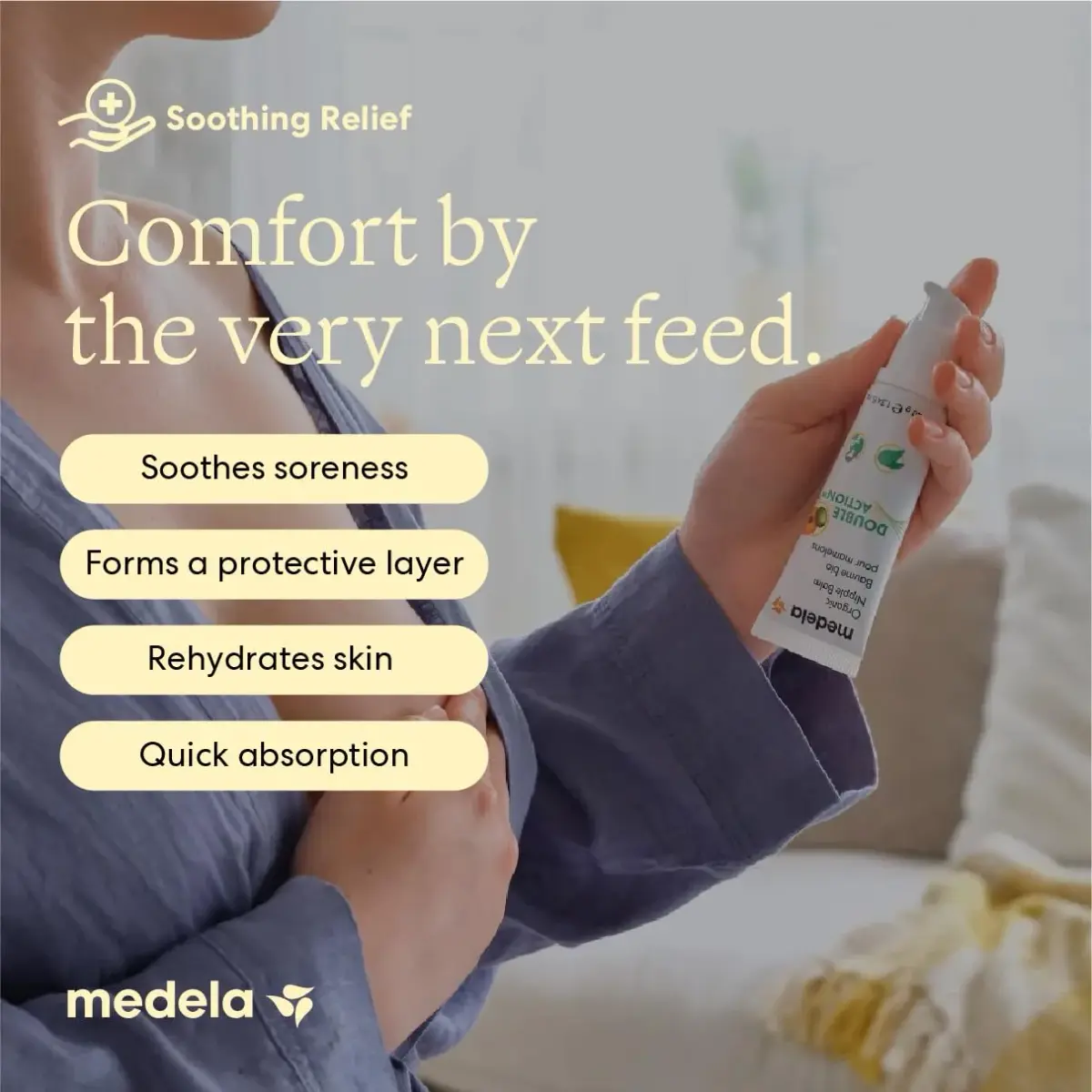 Medela Organic Nipple Cream 40g (1.34 oz) | Soothes Sore Nipples, Safe for Baby, No Rinse Needed - view 4
