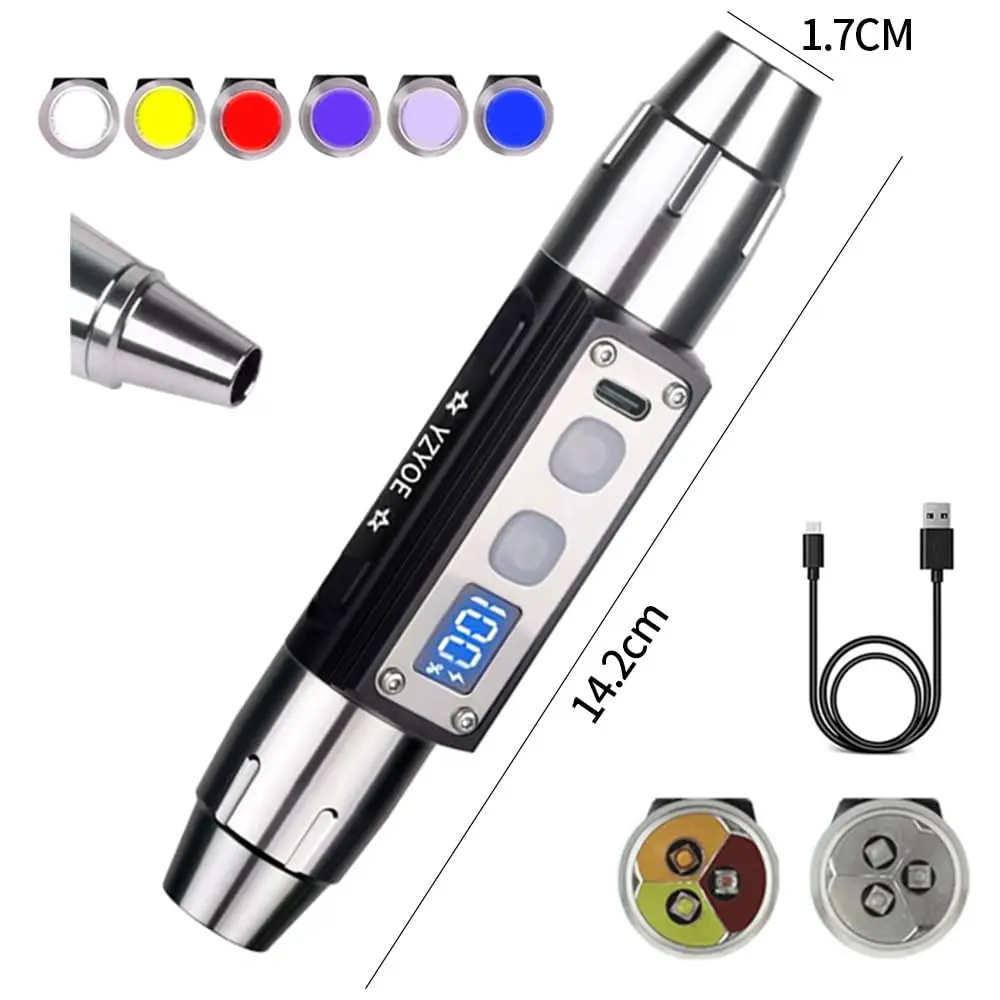 YZYOE 6-LED Rechargeable Gemstone Flashlight 14cm (5.5in) | Jade Appraisal & Diamond Detector Lamp - view 6