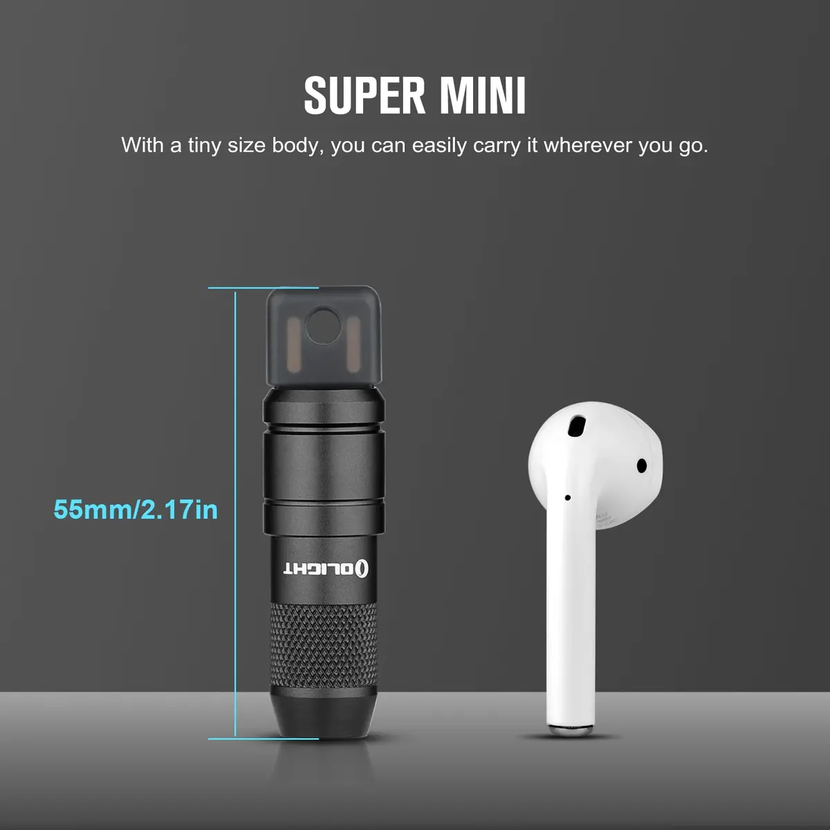 OLIGHT IMINI 2 Rechargeable Mini Flashlight Black | 50 Lumens, 21 M Throw, Compact & Stylish - view 6