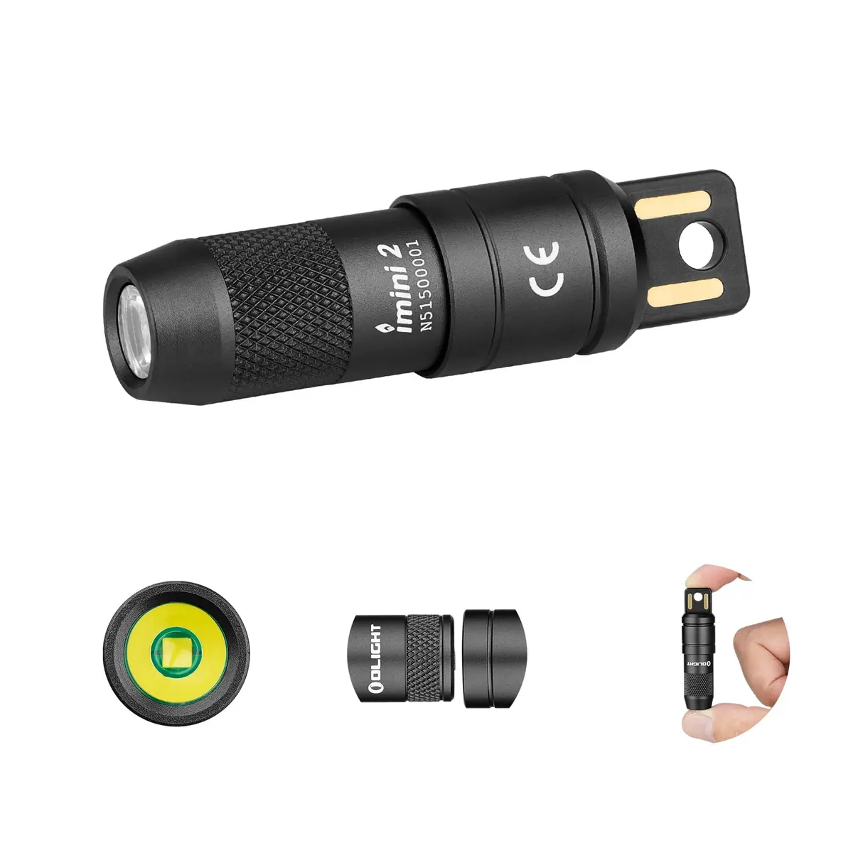 OLIGHT IMINI 2 Rechargeable Mini Flashlight Black | 50 Lumens, 21 M Throw, Compact & Stylish - main product image