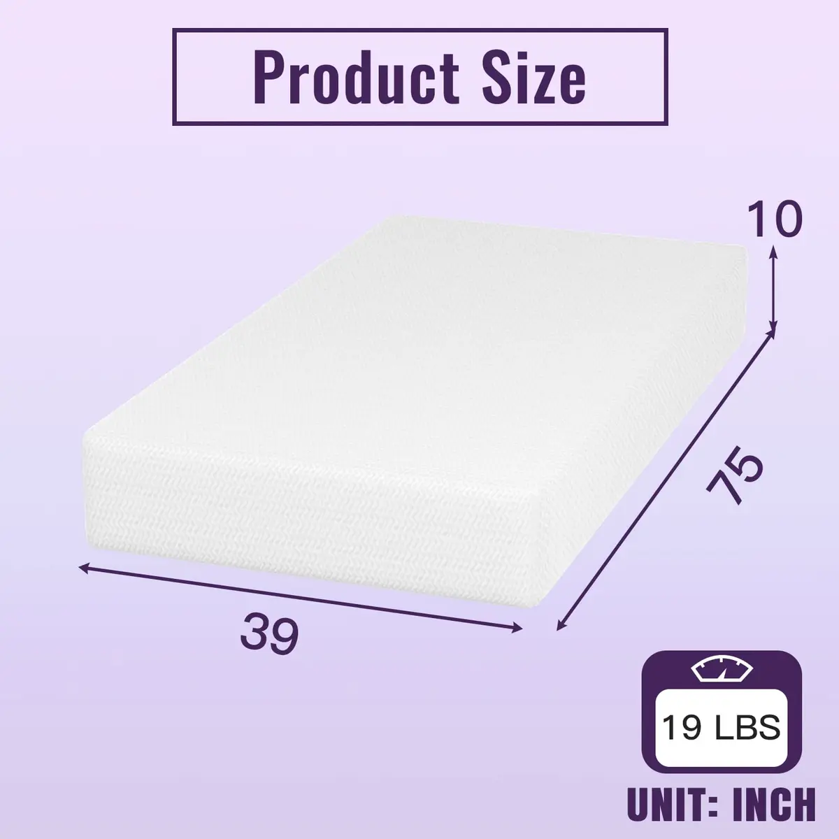 PayLessHere 10 Inch Bamboo Charcoal Gel Memory Foam Mattress | CertiPUR-US Certified Twin - view 7