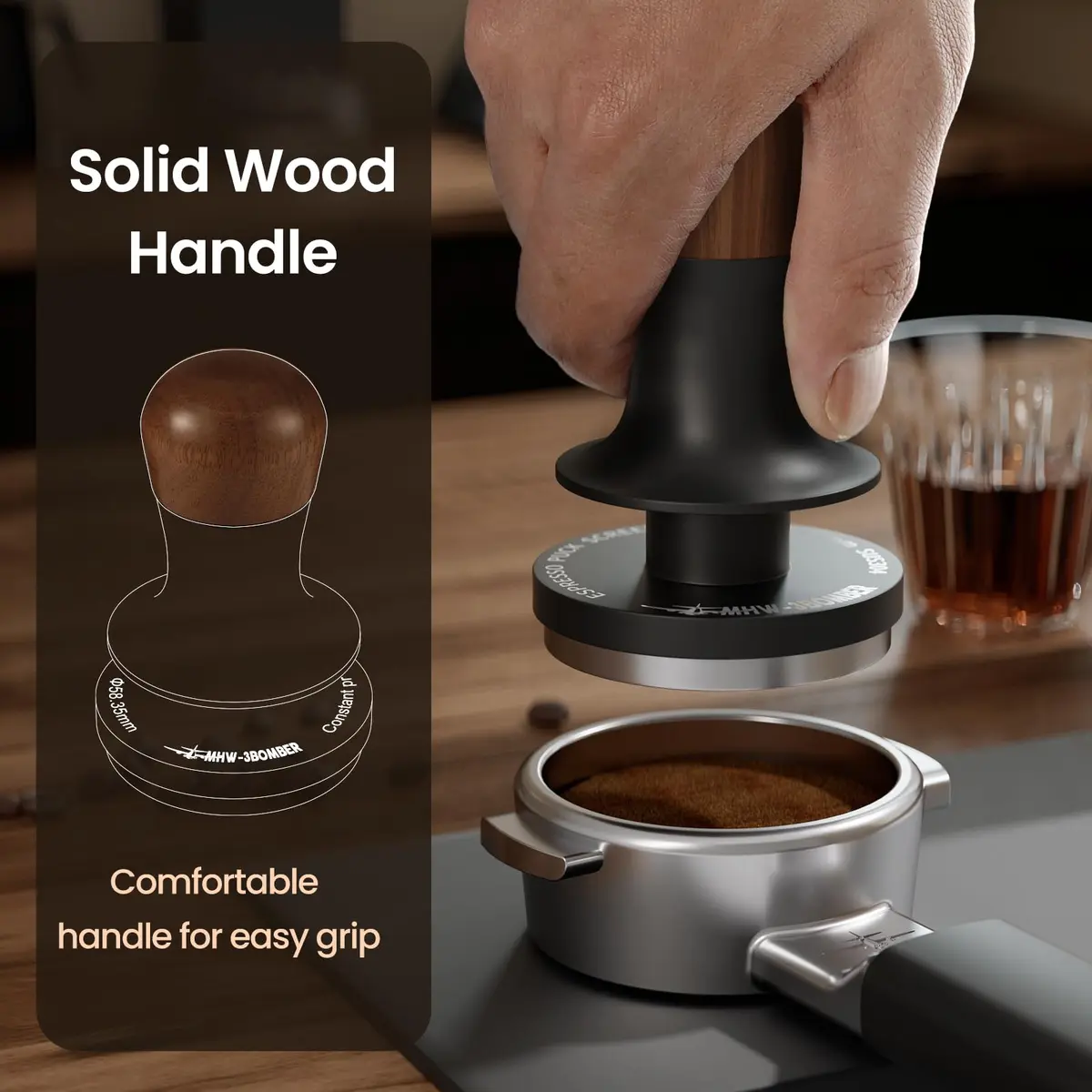 MHW-3BOMBER 58mm Espresso Tamper | Calibrated Barista-Grade Coffee Tool for Indian Markets - view 6