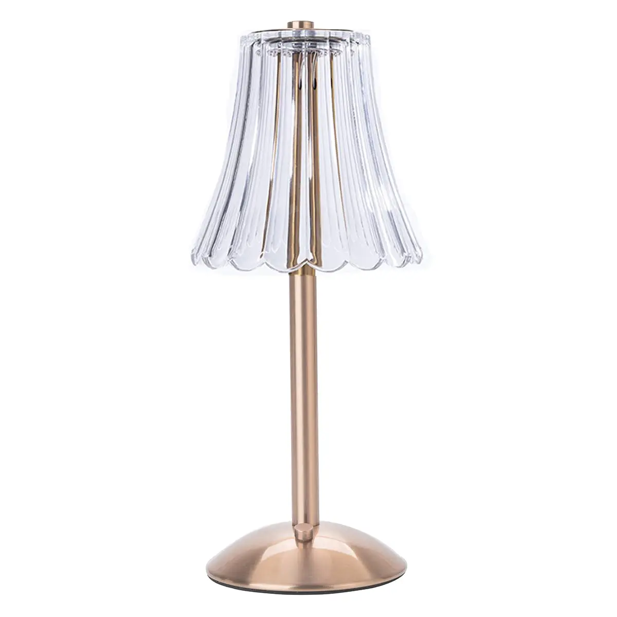 HEQET Cordless Table Lamp 12'' (30.48 cm) | Rechargeable LED Brass Portable Lamp with Dimmer - main product image