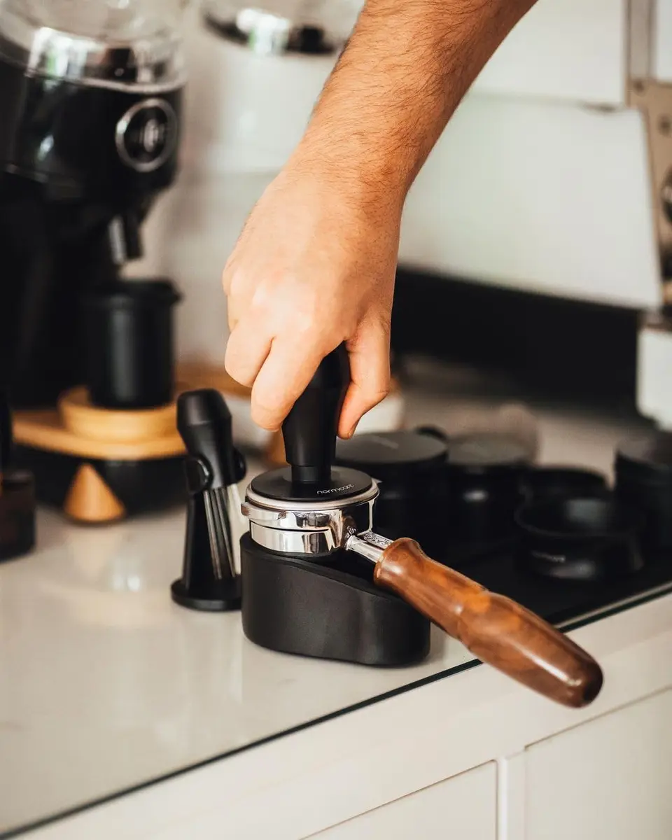 Normcore 58.5mm Titanium PVD Ripple Base Espresso Coffee Tamper V4 with 15lb/25lb/30lb Springs & Stand | Calibrated for 58mm Baskets - view 3