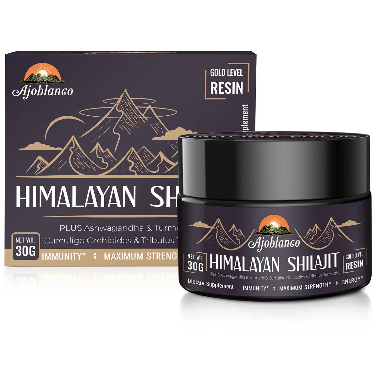 Ajoblanco 600mg Himalayan Shilajit Resin | Organic Ayurvedic Energy & Immunity Support (120 chars) - view 7
