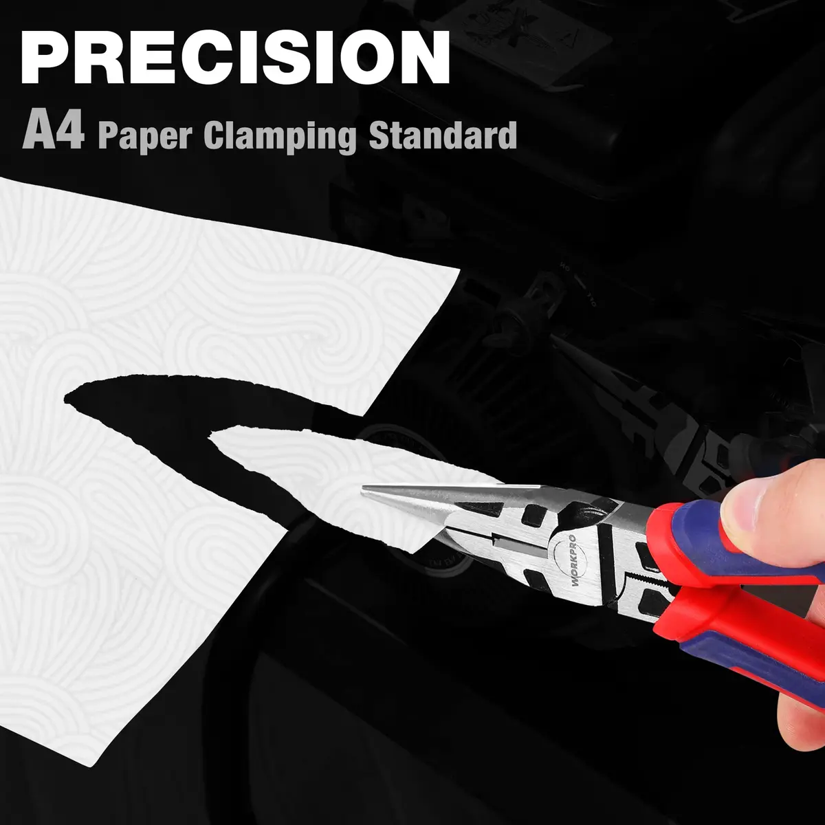 WORKPRO Premium 6” Needle Nose Pliers | Heavy-Duty CRV Steel, Soft Grip, Wire Cutter (6 inch, 15.24cm) - view 2