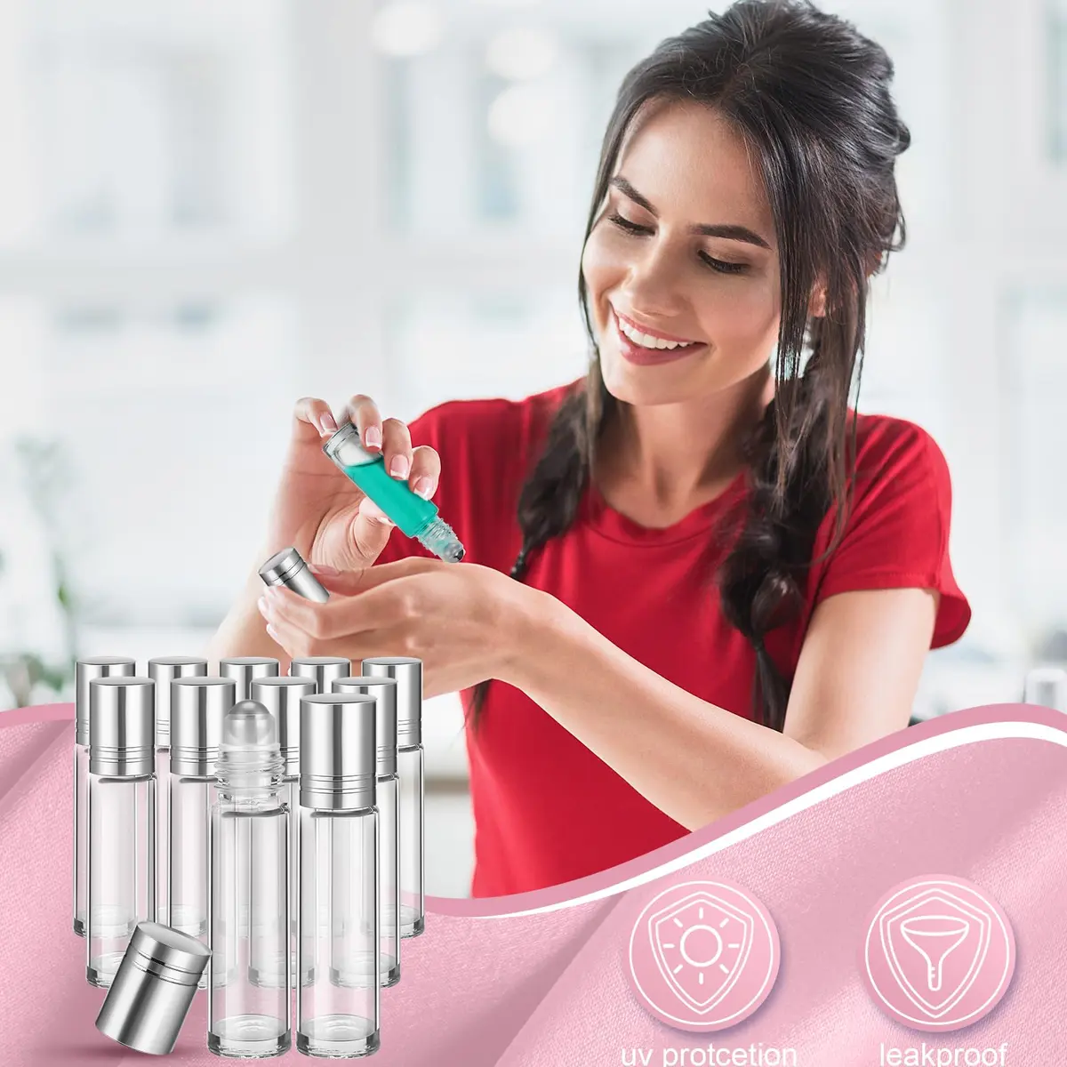 Sumind 150 Pcs Glass Essential Oil Roller Bottles 10 ml | Leakproof, Reusable, Travel Friendly - view 4